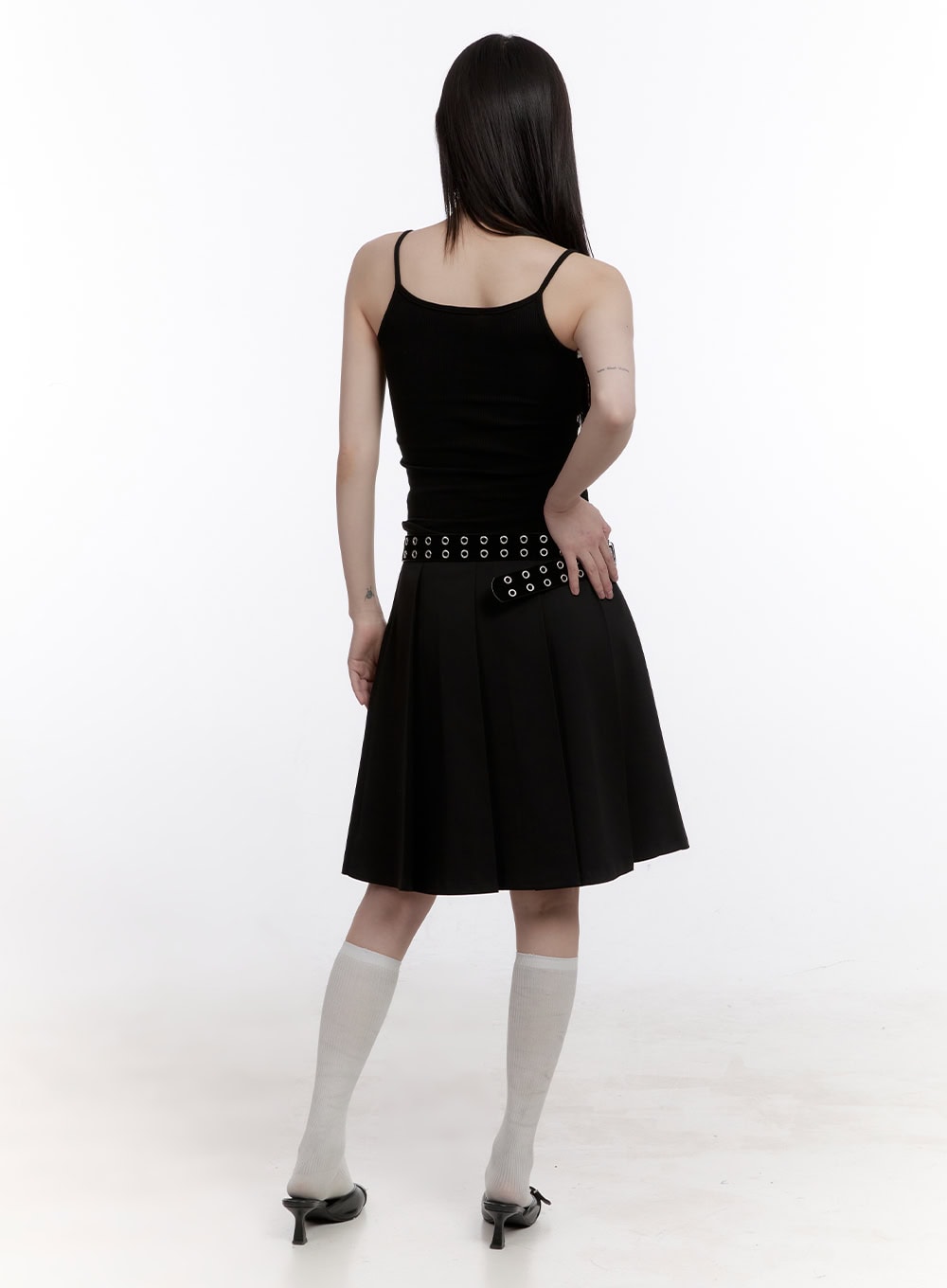 Elegant Classic Pleated Midi Skirt CF512 - Women's Vintage Style A-Line Skirt for Office, Party & Casual Wear