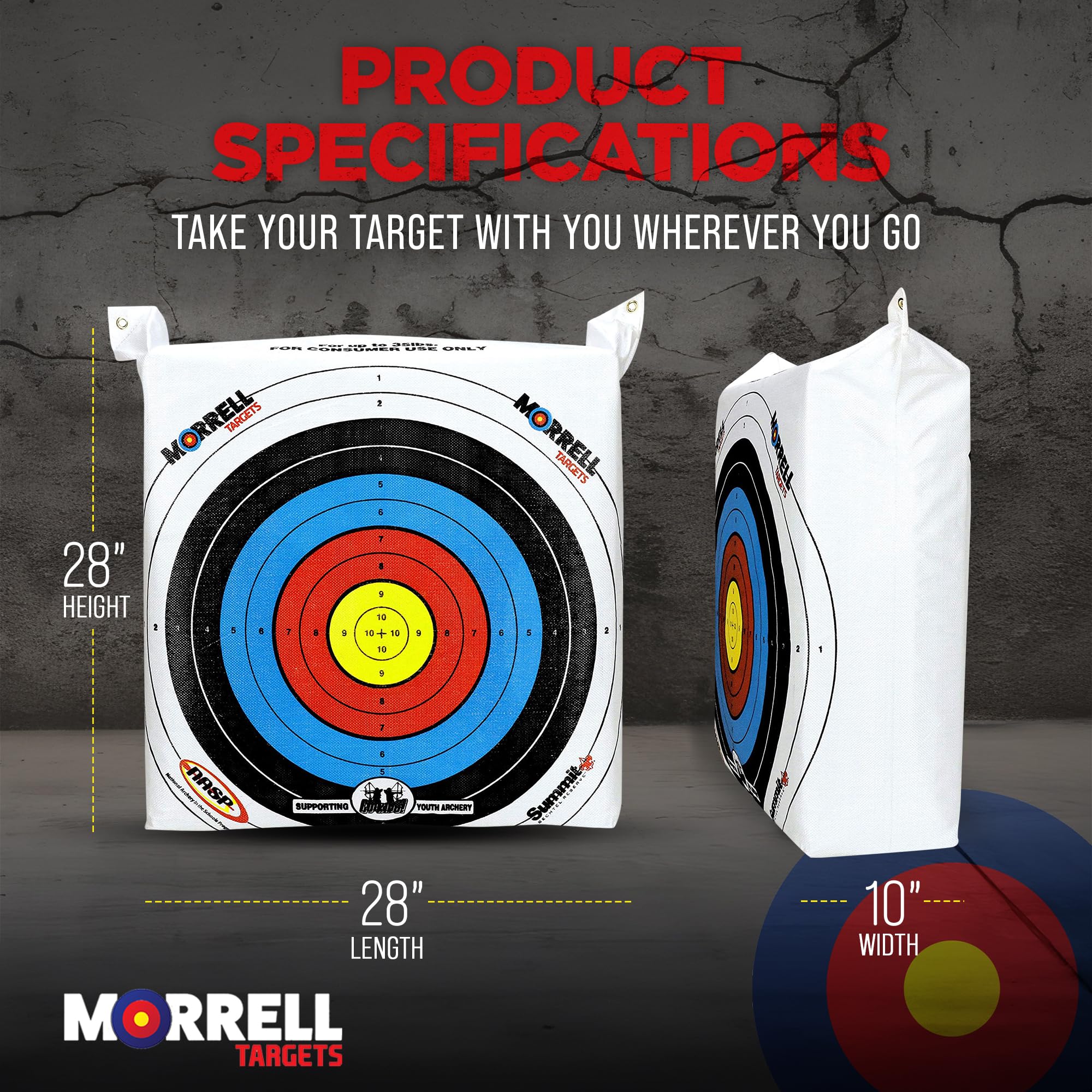 Morrell Lightweight Portable Youth NASP Field Point Archery Target Bag with 30-Inch Stand - Olive Green | Perfect for Outdoor Practice, Backyard Training & Archery Competitions