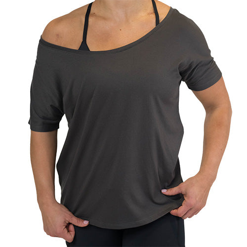 Comfy Slouchy T-Shirt for Women - Soft Relaxed Fit Grey Tee | Casual Everyday Wear, Lounge & Outfits