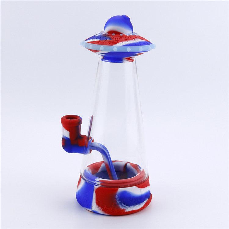 Premium UFO Silicone Glass Space Bong - Portable & Lightweight Water Pipe for Smooth Smoking - Perfect for Travel, Camping, and Home Use