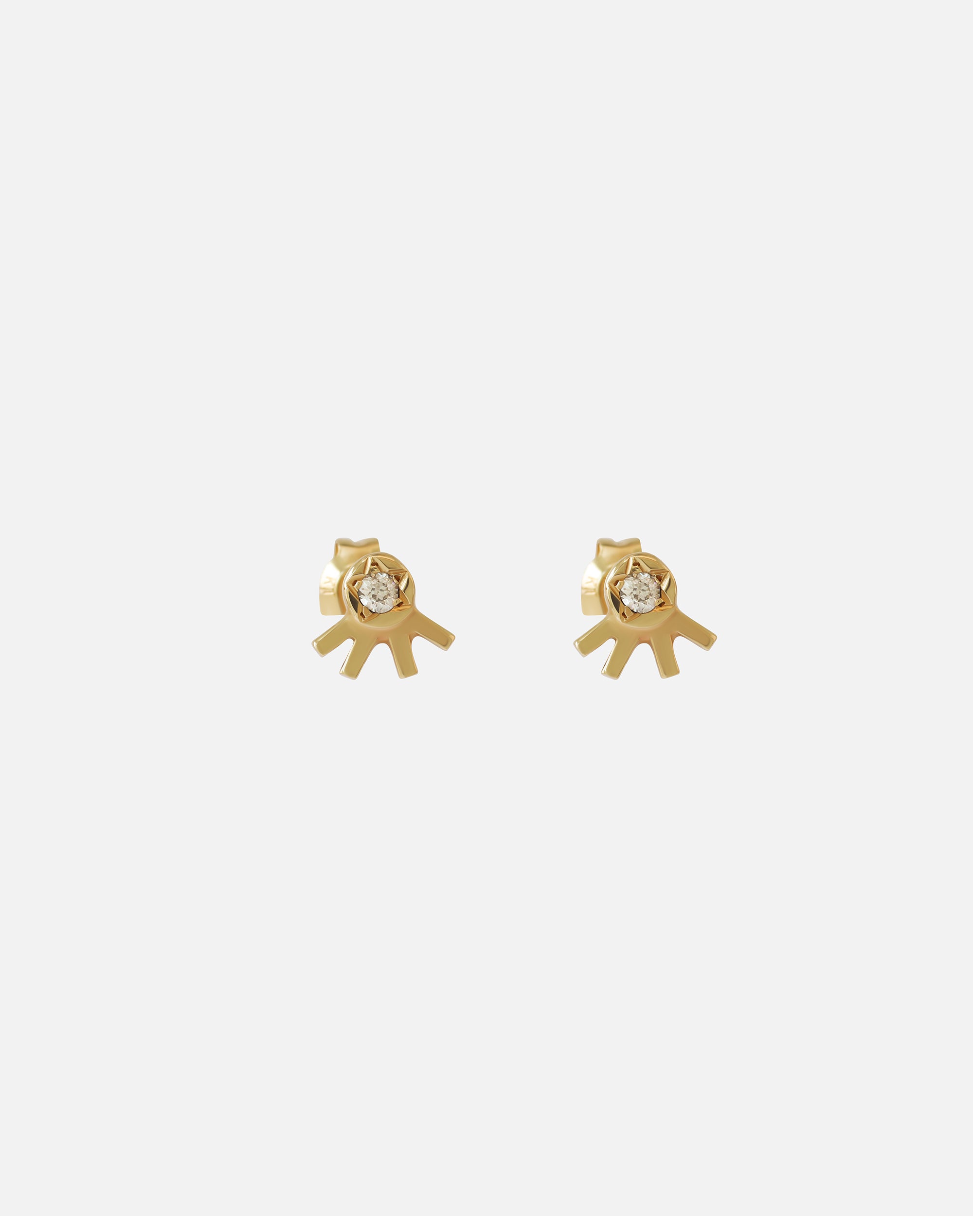 Helios Diamond Stud Earrings - 14K Gold Plated Cubic Zirconia Studs for Women | Perfect for Everyday Wear, Parties & Special Occasions