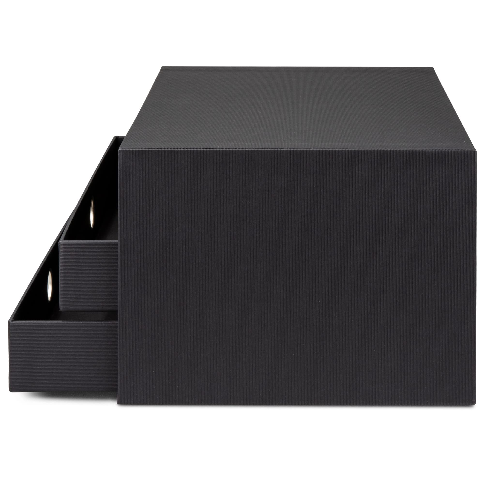 Rössler Soho 3-Drawer A4 File Storage Box - Black | Office Organization & Document Filing Solution for Home & Workspace