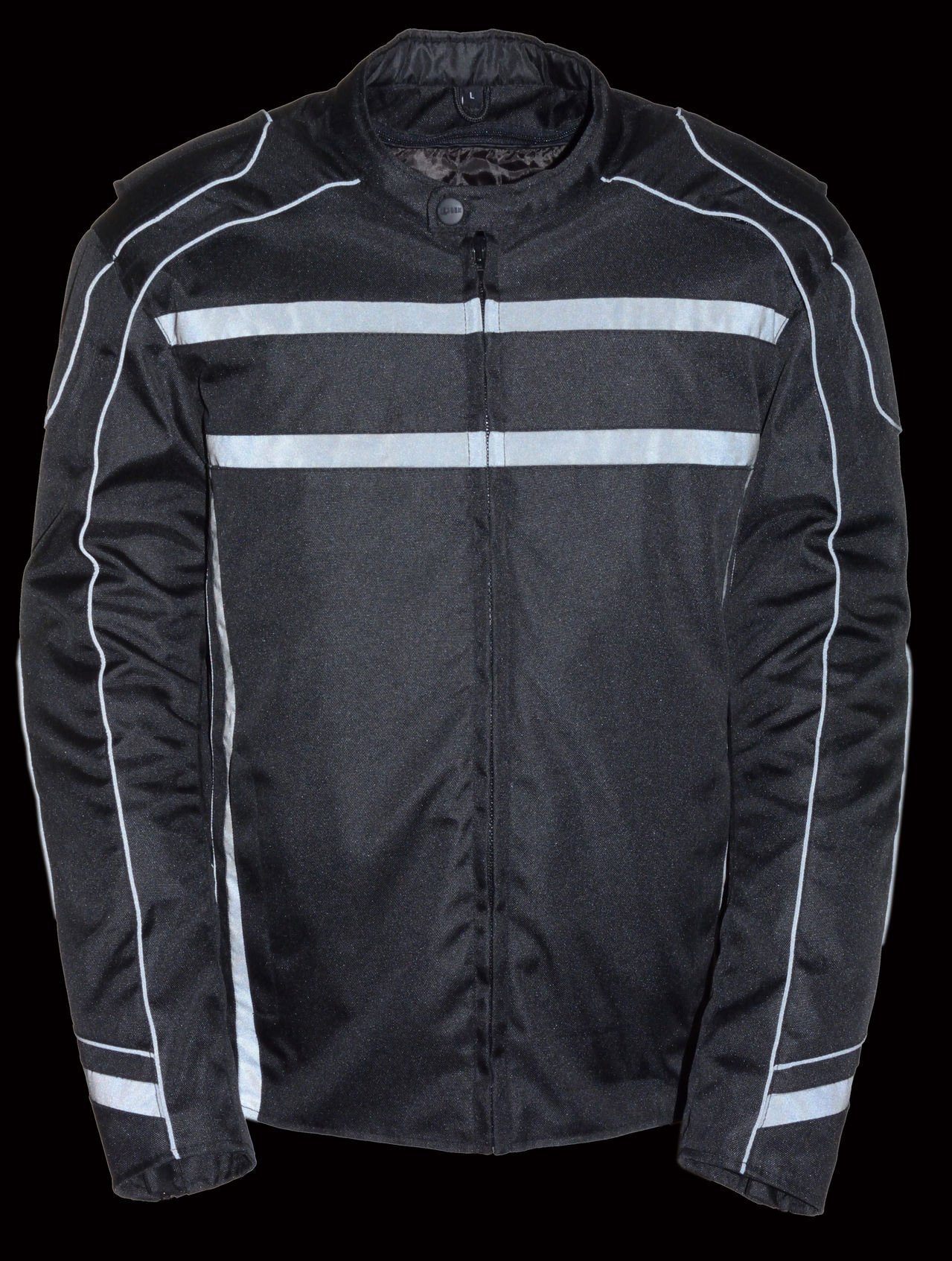 Milwaukee Leather Men's Vented Textile Motorcycle Jacket with High Visibility Reflective Strips - Black Size S - Perfect for Riding, Commuting & Nighttime Safety