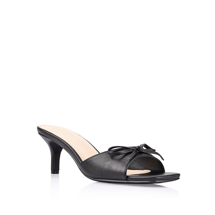 Tay Kitten Heel Mules for Women - Comfortable Black Slip-On Shoes | Perfect for Office, Party & Casual Wear
