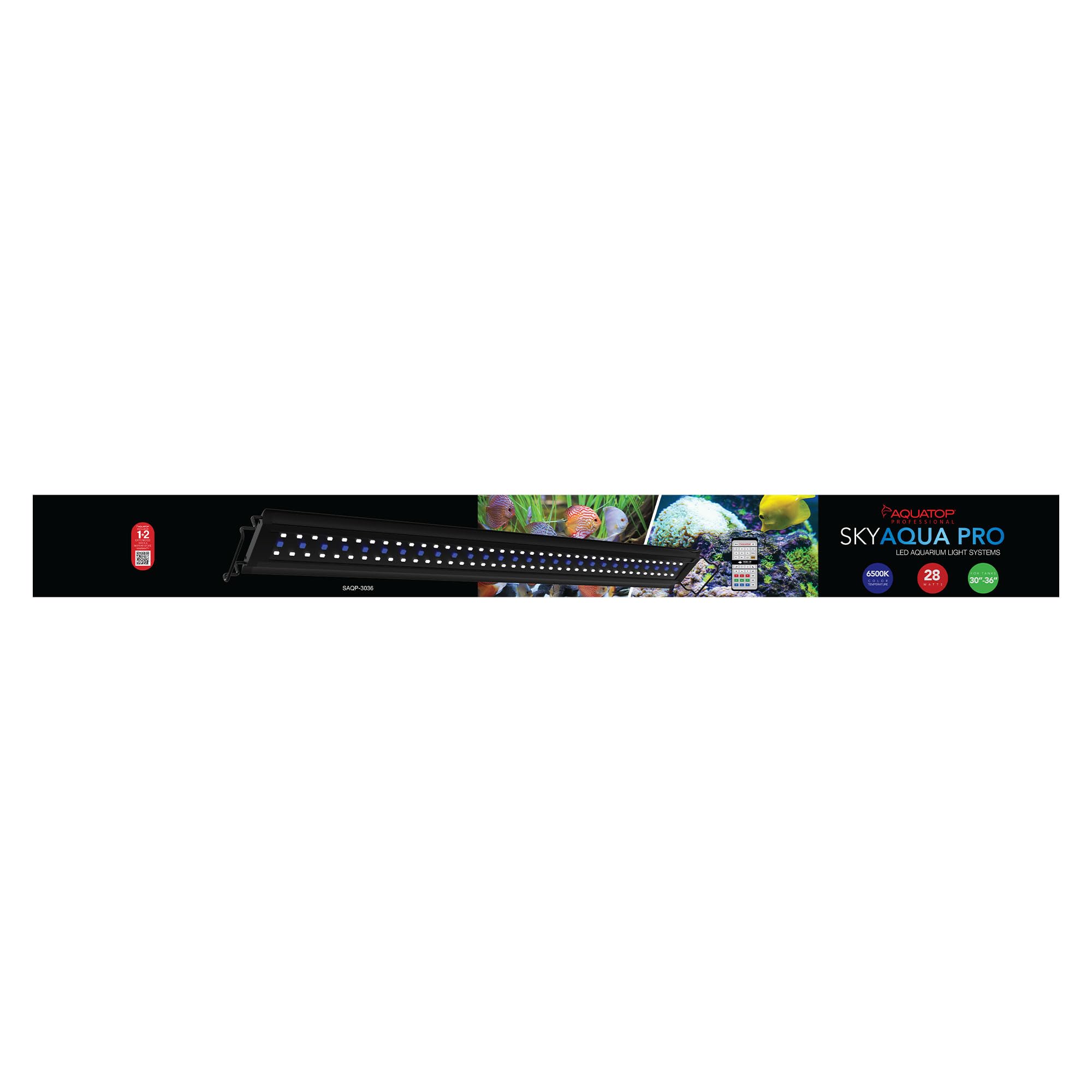 Aquatop SkyAqua Pro LED Aquarium Light - 6500K Full Spectrum with Remote Control for 30-36 Inch Fish Tanks | UL & CSA Certified | Natural Sunlight Simulation for Plant Growth & Coral Reef | Perfect for Freshwater & Saltwater Aquariums