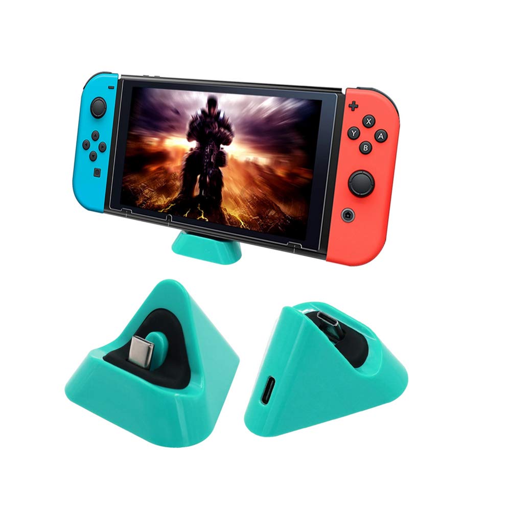 Nintendo Switch & Switch Lite Charging Dock - Portable Mini Charging Stand Station for Travel & Home Use (Green) | Fast Charging Dock for Gaming Accessories