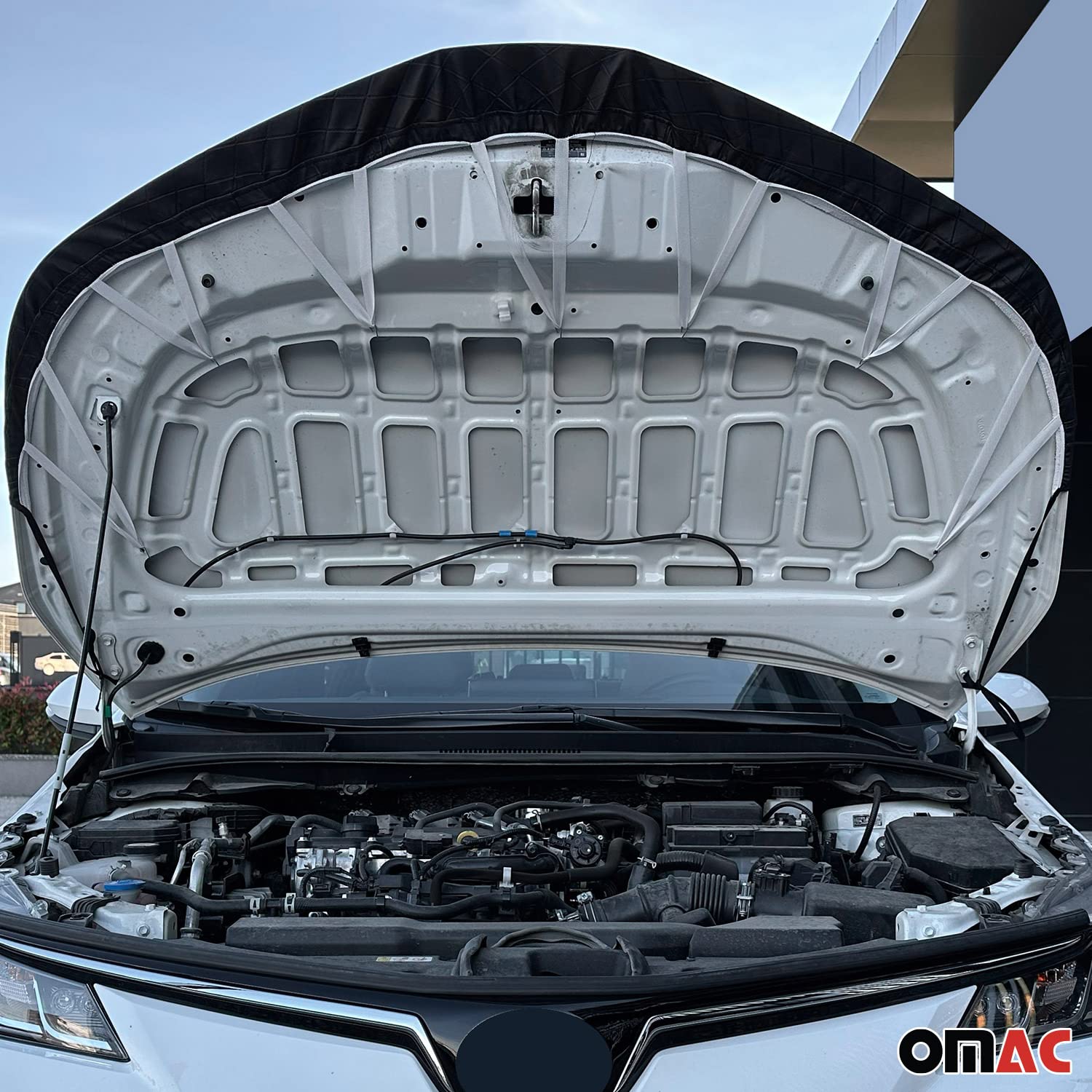 OMAC Black Full Coverage Car Bonnet Mask Hood Bra for RAM ProMaster 2014-2025 - 1 Piece Protective Cover for Paint Protection & Off-Road Driving