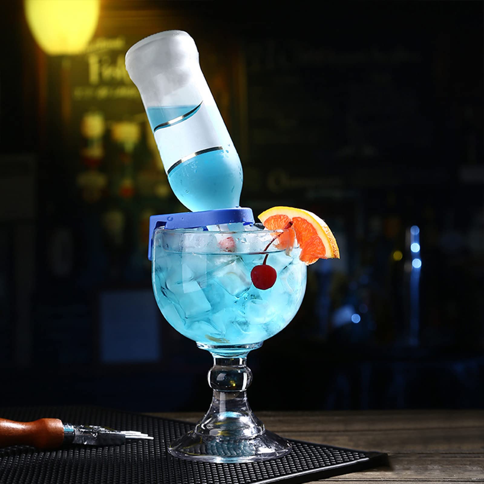 4-Pack 17oz Large Margarita Glasses Set with Cup Buckle - Stemmed Shrimp Cocktail & Margarita Goblets for Parties, Bars, Restaurants & Home Entertaining