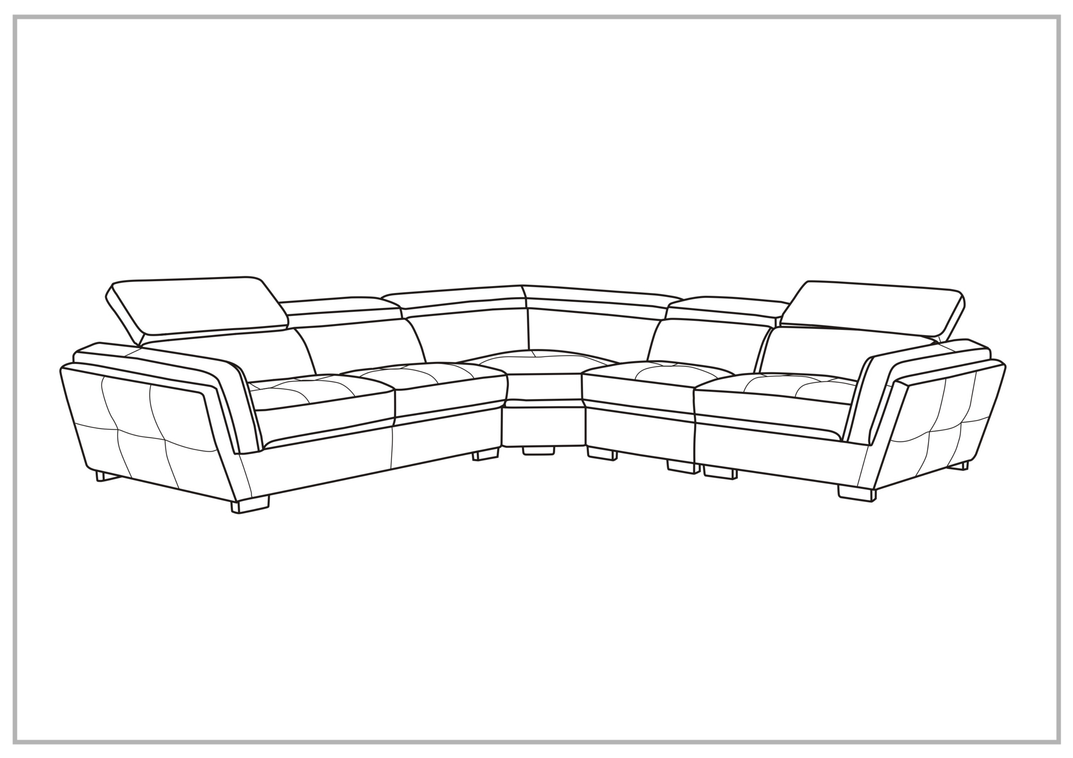 Gio Italia Adley L-Shaped Leather Sectional Sofa with Adjustable Headrests - Modern Living Room Furniture for Home Theater & Family Gatherings