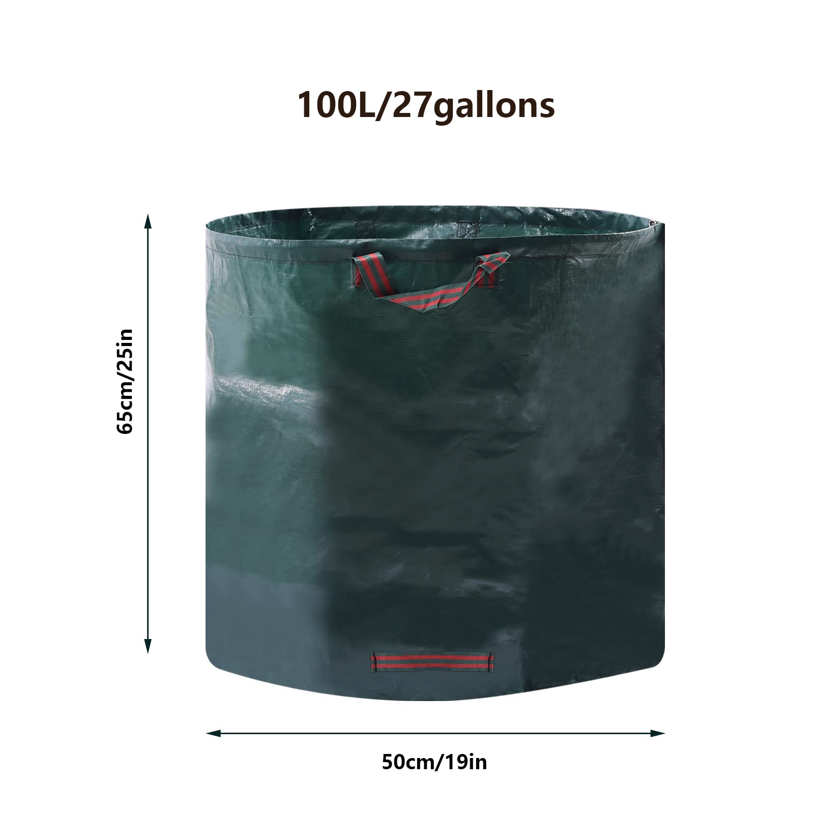 3-Pack Heavy Duty Reusable Garden Waste Bags - 27 Gallon Large Yard Leaf Bags, Lawn Storage Containers for Patio, Trash & Laundry - Perfect for Fall Cleanup, Landscaping & Outdoor Organization