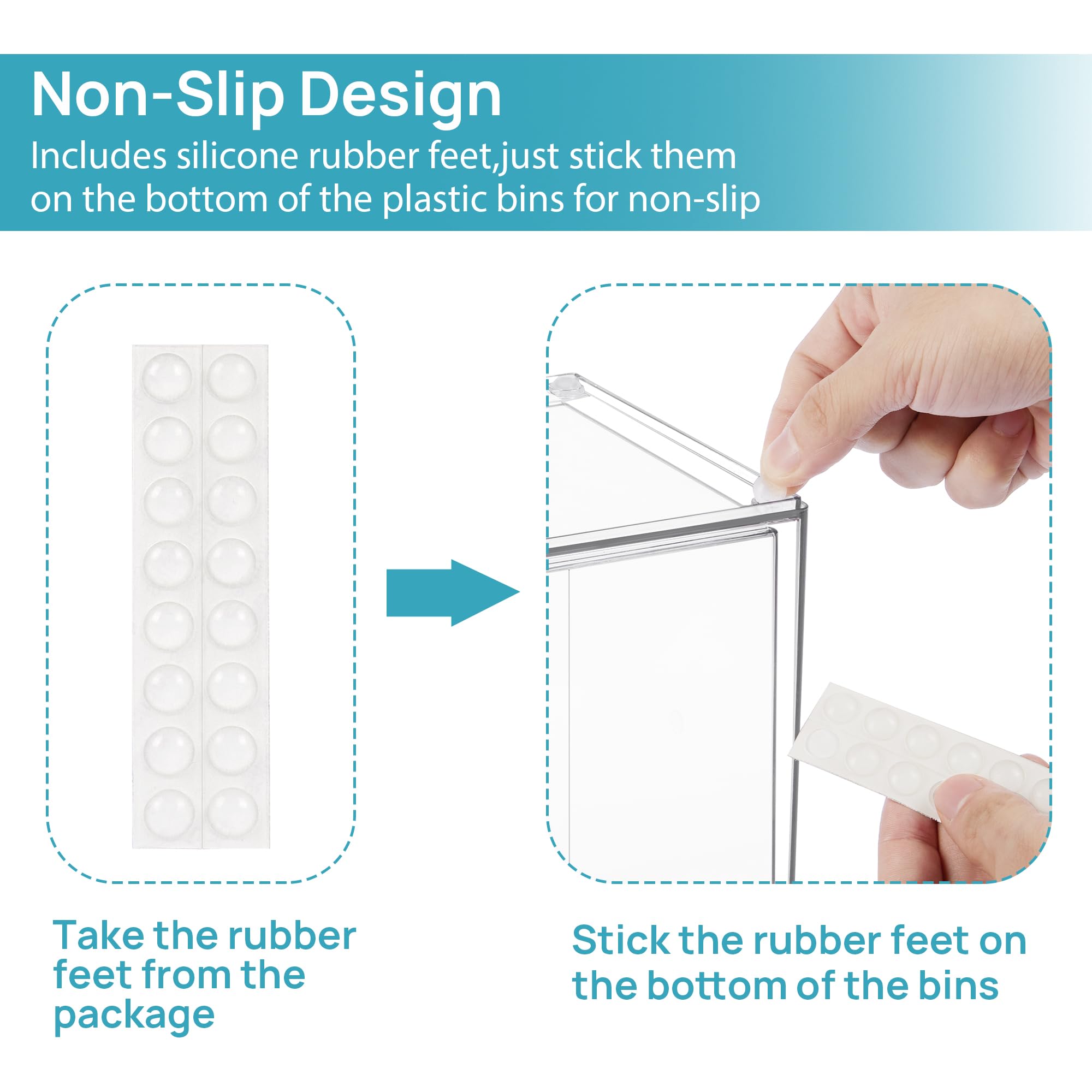 Vtopmart 4-Pack Clear Stackable Plastic Storage Drawers - 7.6