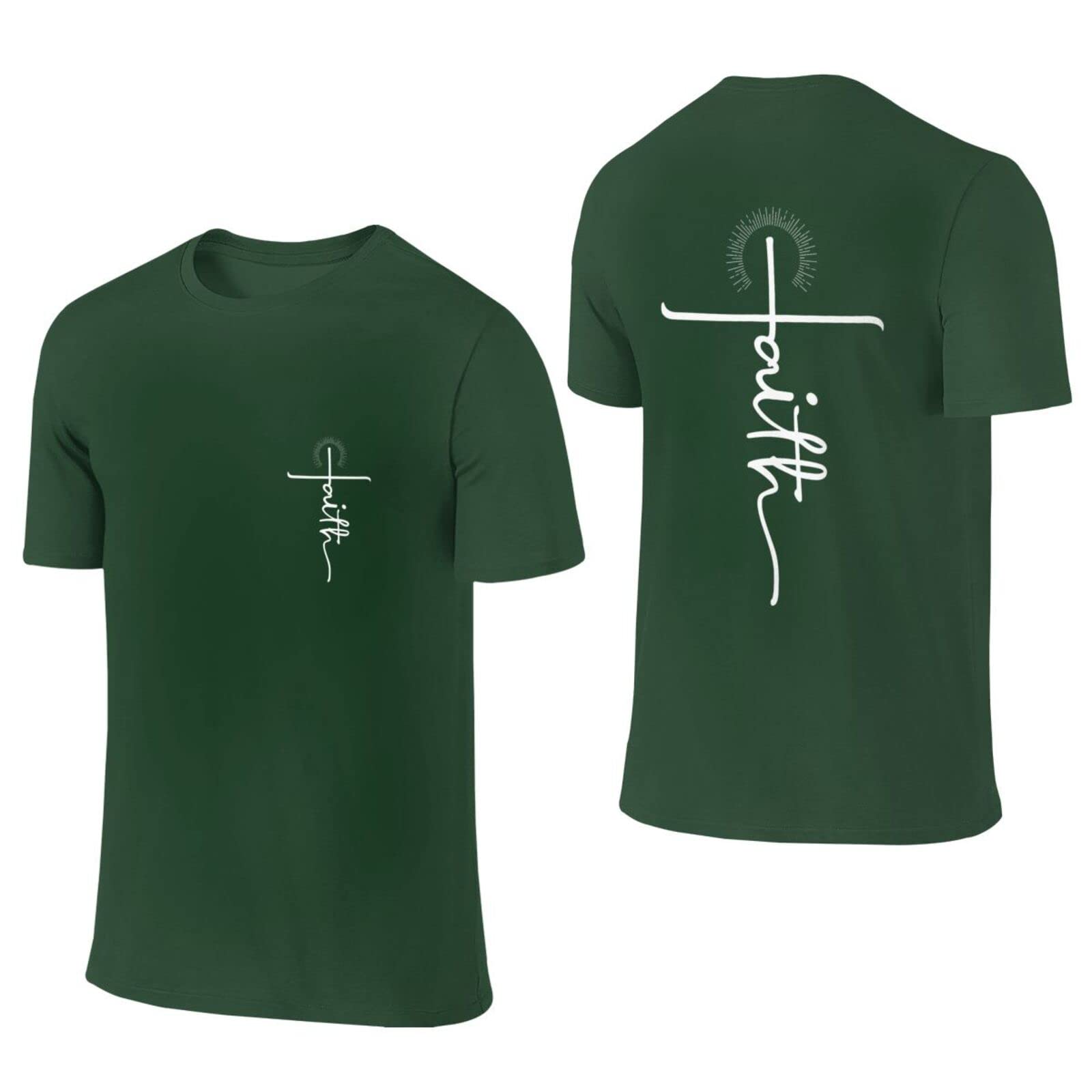 Religious Christian T-Shirts for Men - 100% Cotton Faith Graphic Tees with Cross Design | Short Sleeve Jesus Shirts for Church, Bible Study & Daily Wear