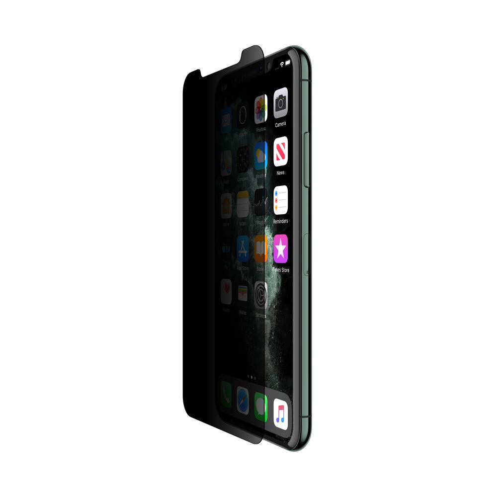 Belkin SCREENFORCE Tempered Glass Privacy Screen Protector for iPhone X/Xs/11 Pro (OVA004zz) - Anti-Spy, HD Clear, Bubble-Free Installation - Perfect for Office, Travel & Privacy Protection