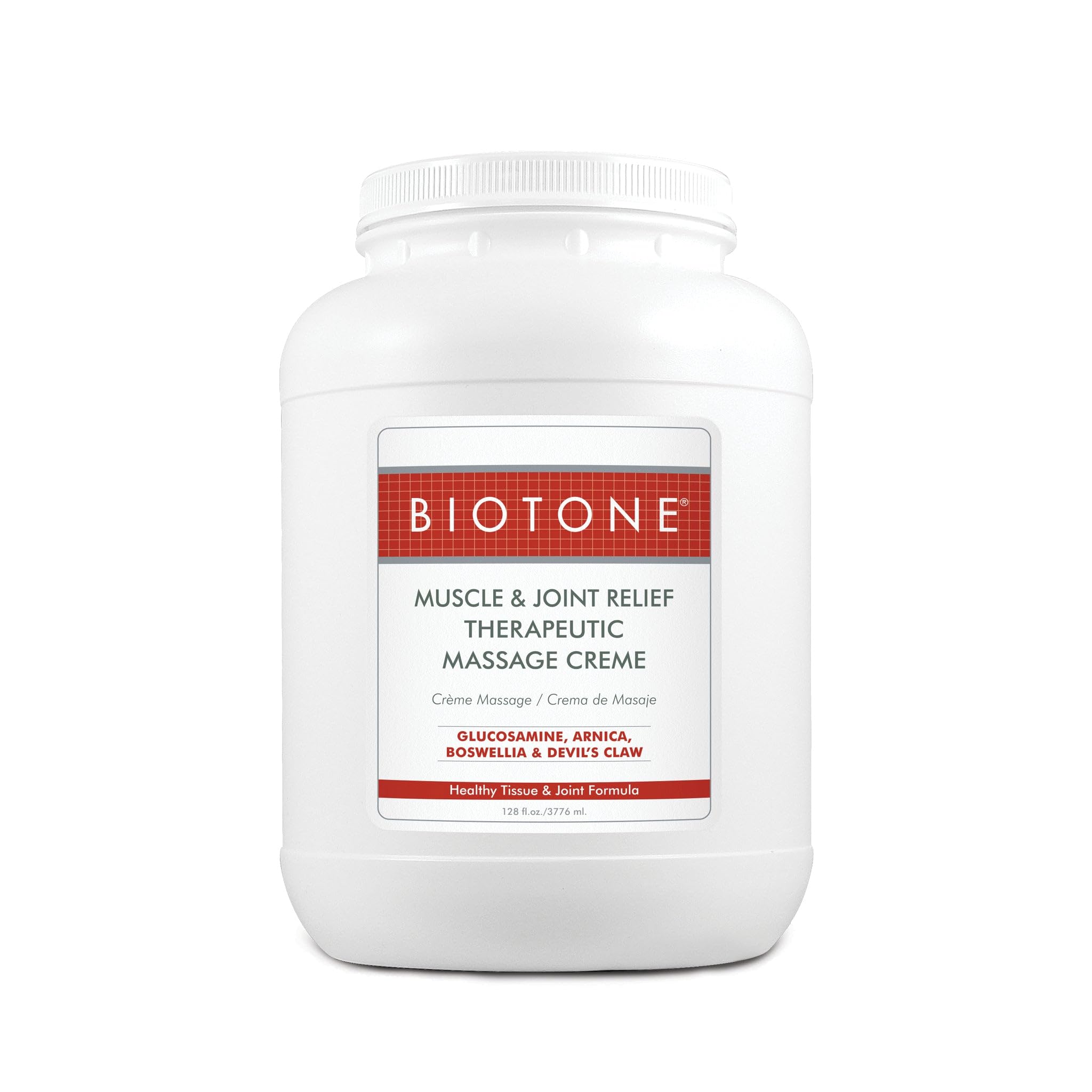 Biotone Professional Massage Cream for Muscle & Joint Pain Relief - 1 Gallon (128 oz) - Deep Tissue Therapy, Sports Recovery & Relaxation - Ideal for Massage Therapists, Athletes & Home Use