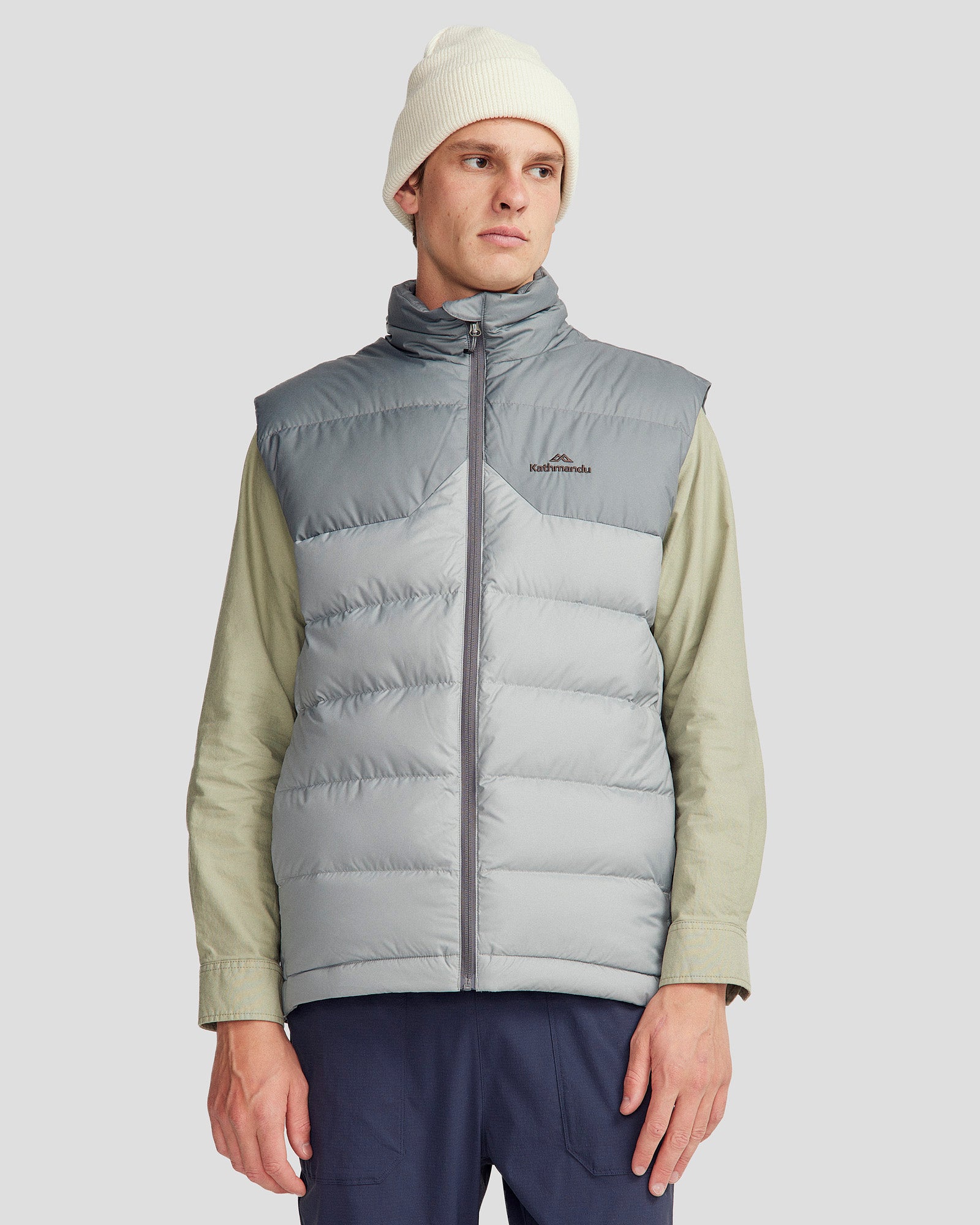 Men's Epiq Down Vest - Lightweight Winter Puffer Jacket for Outdoor Activities (Moon/Light Moon) | Perfect for Hiking, Camping & Cold Weather Wear