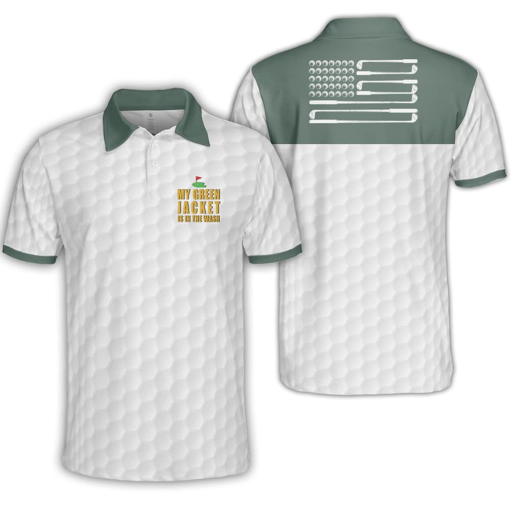 Patriotic American Flag Golf Polo Shirts for Men - Short Sleeve Moisture-Wicking Performance Shirt for Golf, Casual Wear & Outdoor Activities