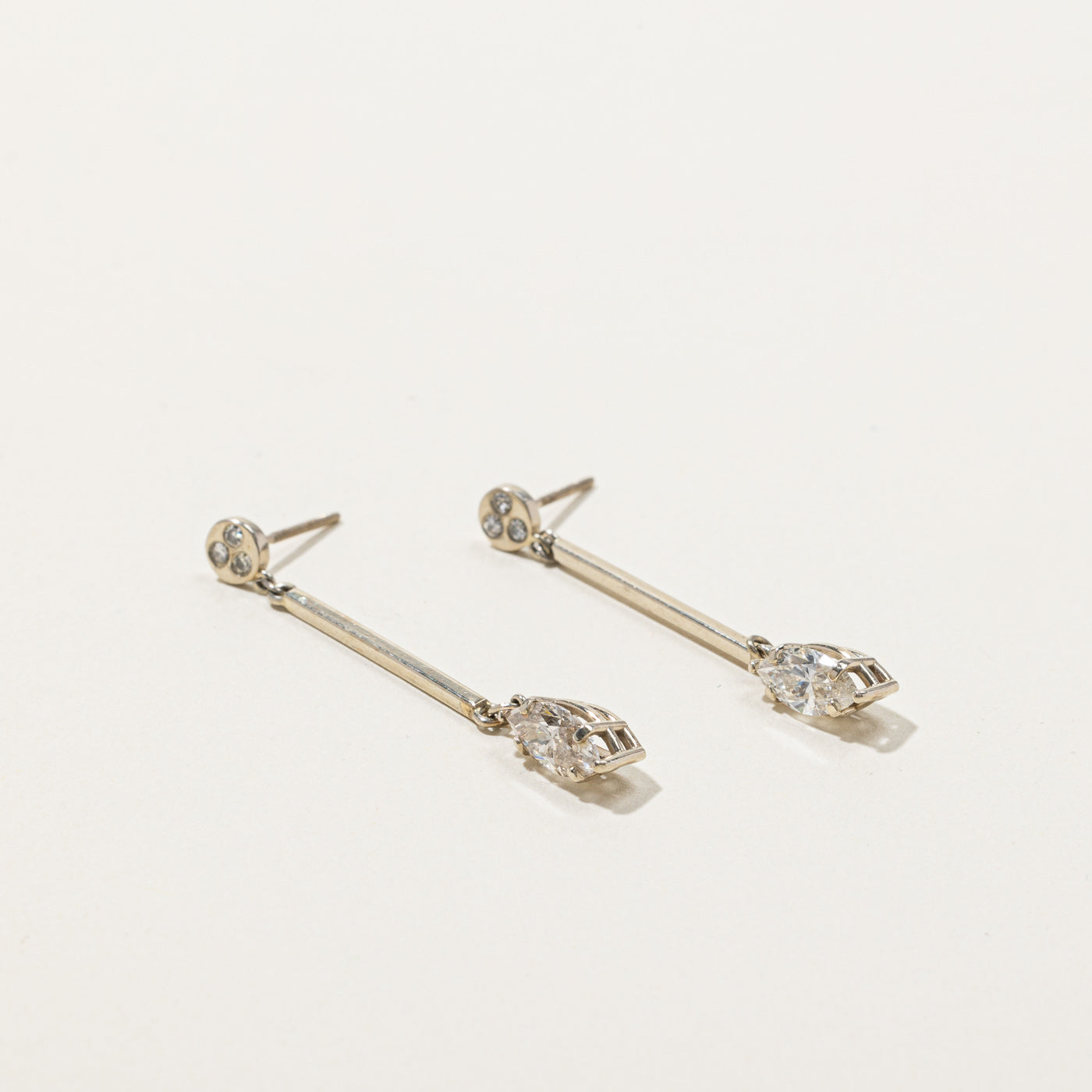 1.40ctw Marquise Diamond Drop Earrings for Women - Dainty & Elegant Dangling Ear Jewelry - Perfect for Weddings, Parties & Special Occasions