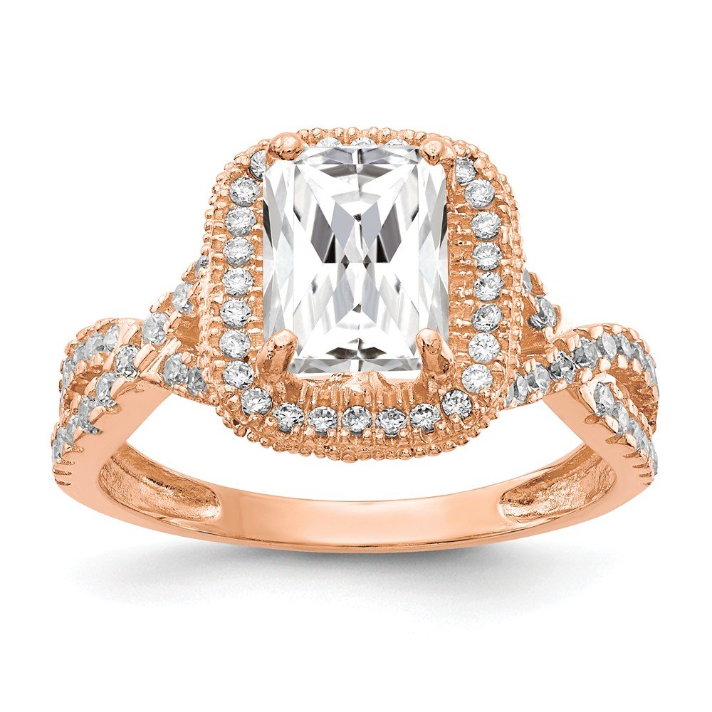 10K Rose Gold Cubic Zirconia Anniversary Ring for Women - Elegant Wedding Band, Promise Ring & Gift for Her - Perfect for Anniversaries, Engagements & Special Occasions