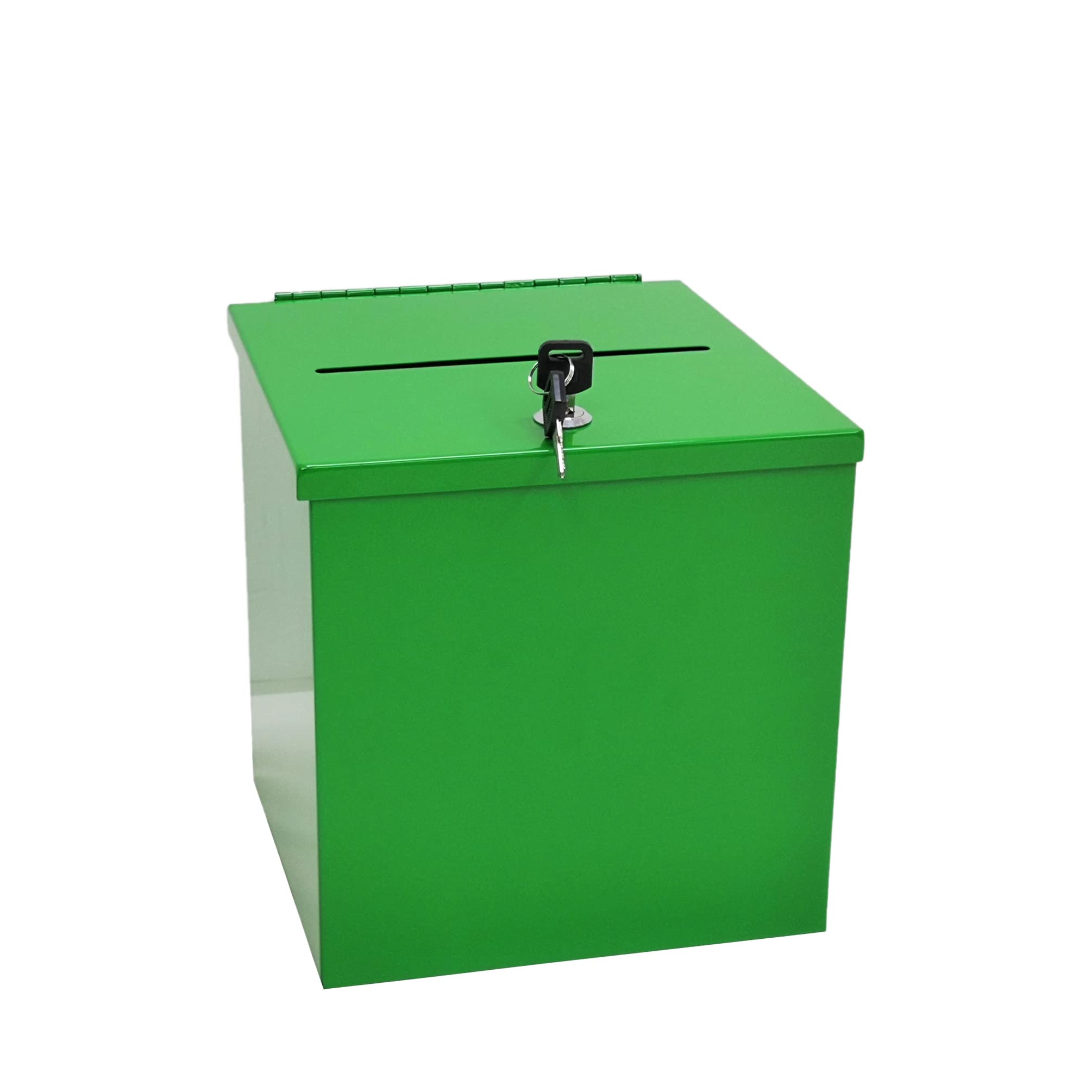 FixtureDisplays® Metal Donation Box - Secure Charity Collection Box for Church, Fundraising & Tithing - 8.6