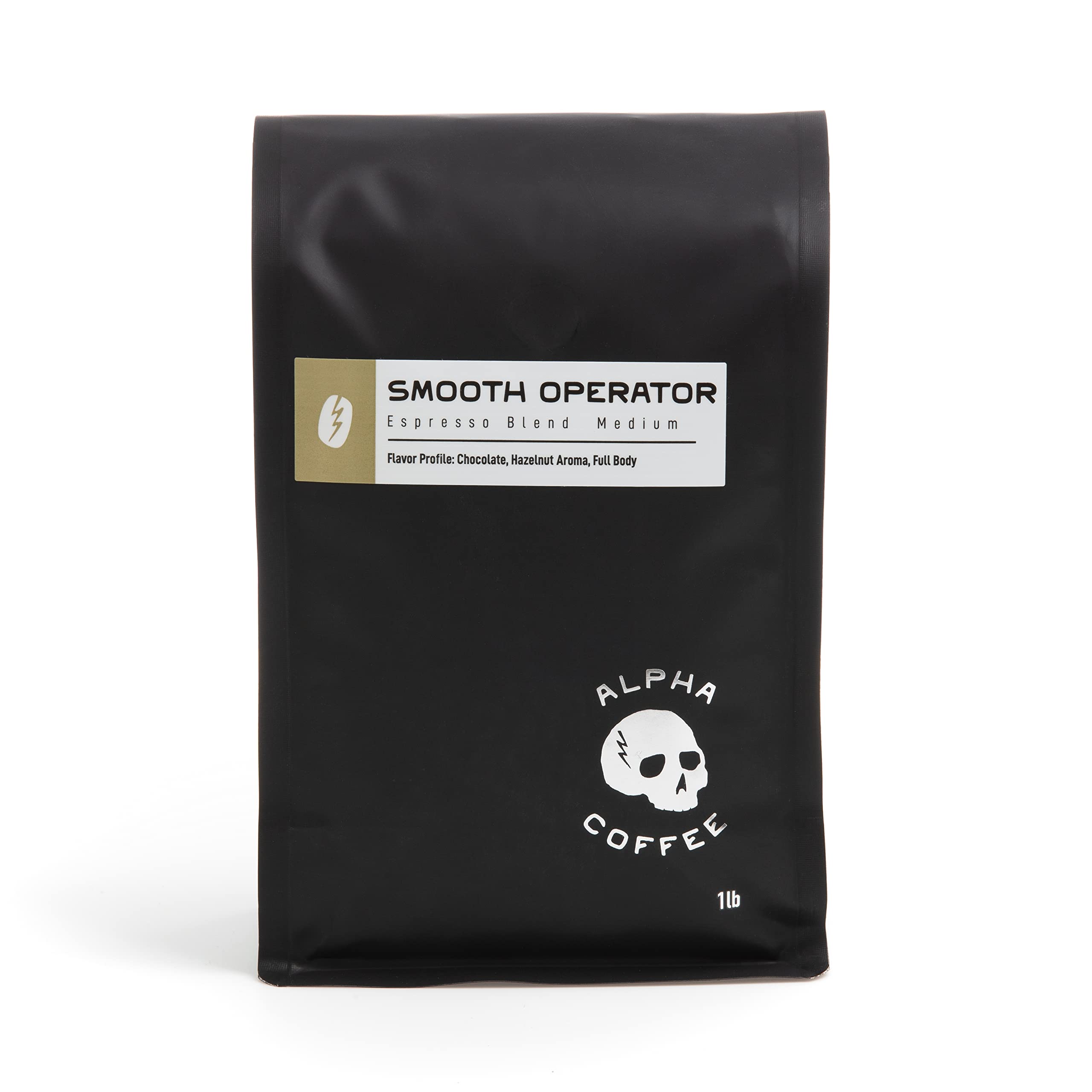 Alpha Coffee - Smooth Operator - 16 oz Premium Espresso Blend | Gourmet Medium Roast Coffee Beans | Veteran Owned Small Batch Roasted | 100% Arabica | Perfect for Home Brewing, Office Use & Gifts