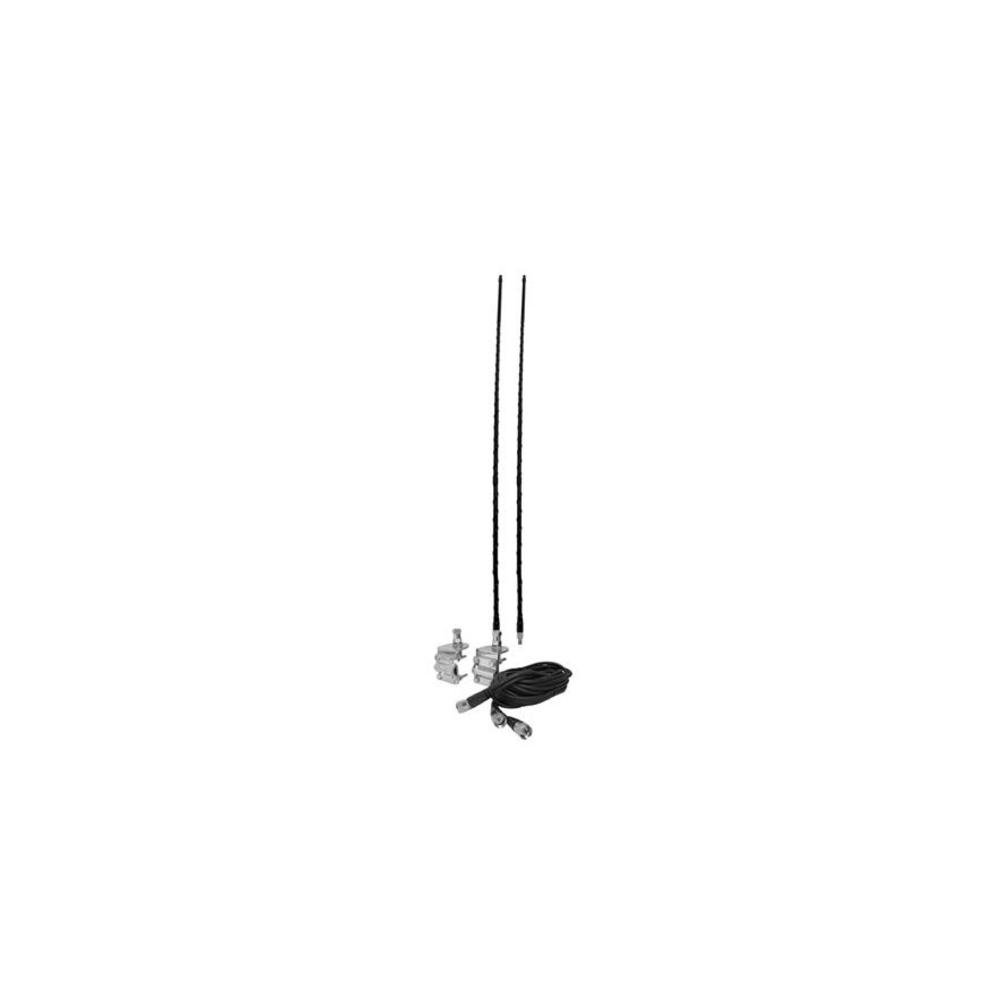 Dual Two Foot Mirror Mount CB Antenna Kit - Black for Trucks & RVs