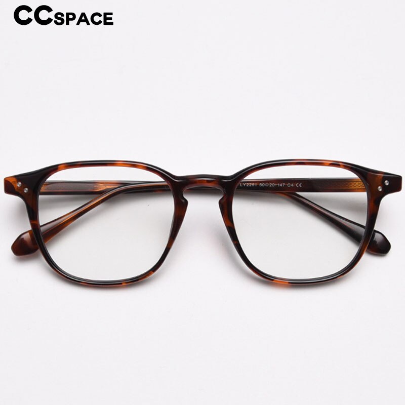 CCspace Unisex Full Rim Square Cat Eye Titanium Eyeglasses Frame - Lightweight Durable TR90 Material for Men & Women - Perfect for Reading, Work, and Fashion Accessories
