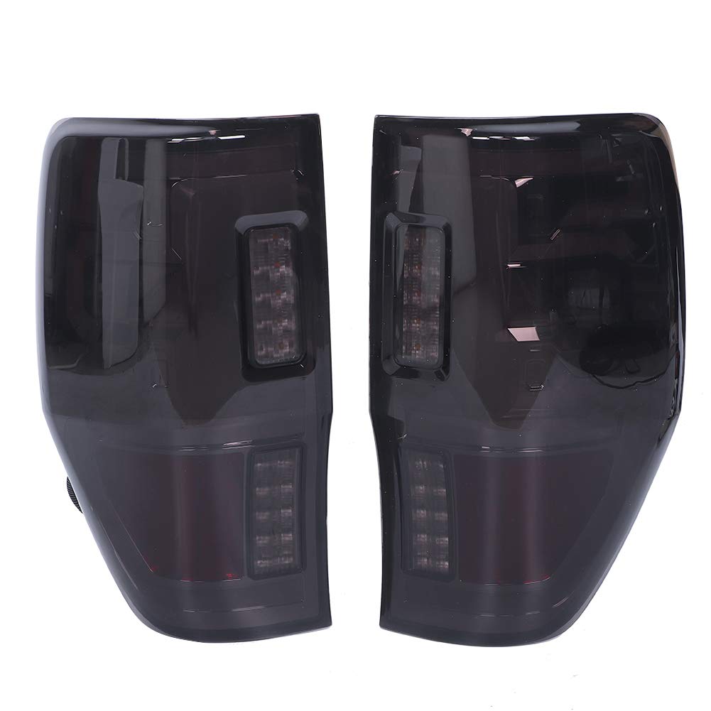 Smoked LED Tail Lights with Dynamic Turn Signal & Brake Lights - Compatible with Ford Ranger PX T6 XL XLT (2012-2019) - Upgrade Your Truck's Style & Safety for Night Driving & Off-Road Adventures