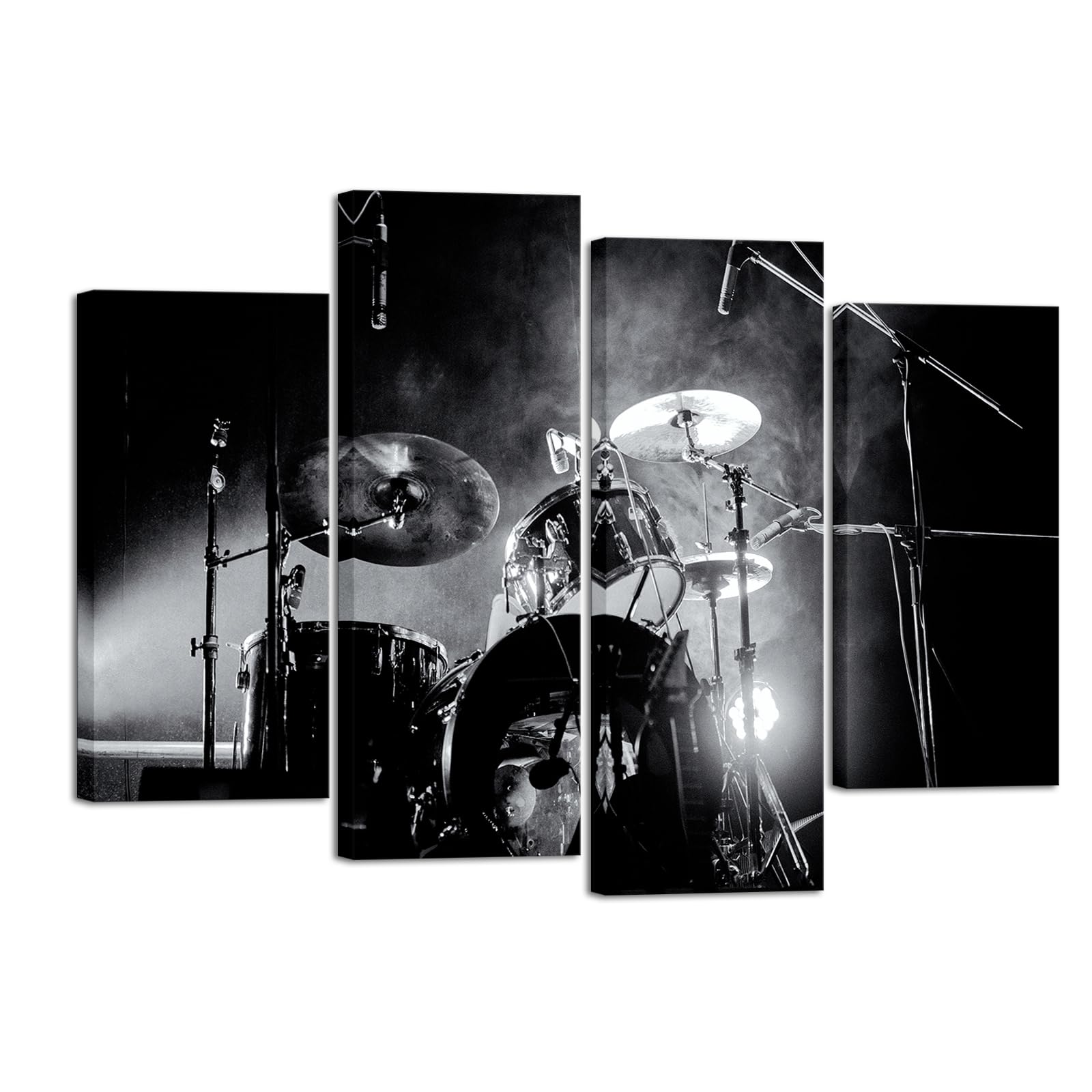 iHAPPYWALL 4-Piece Music Wall Art with LED Lights - Modern Home Decor for Living Room & Bedroom