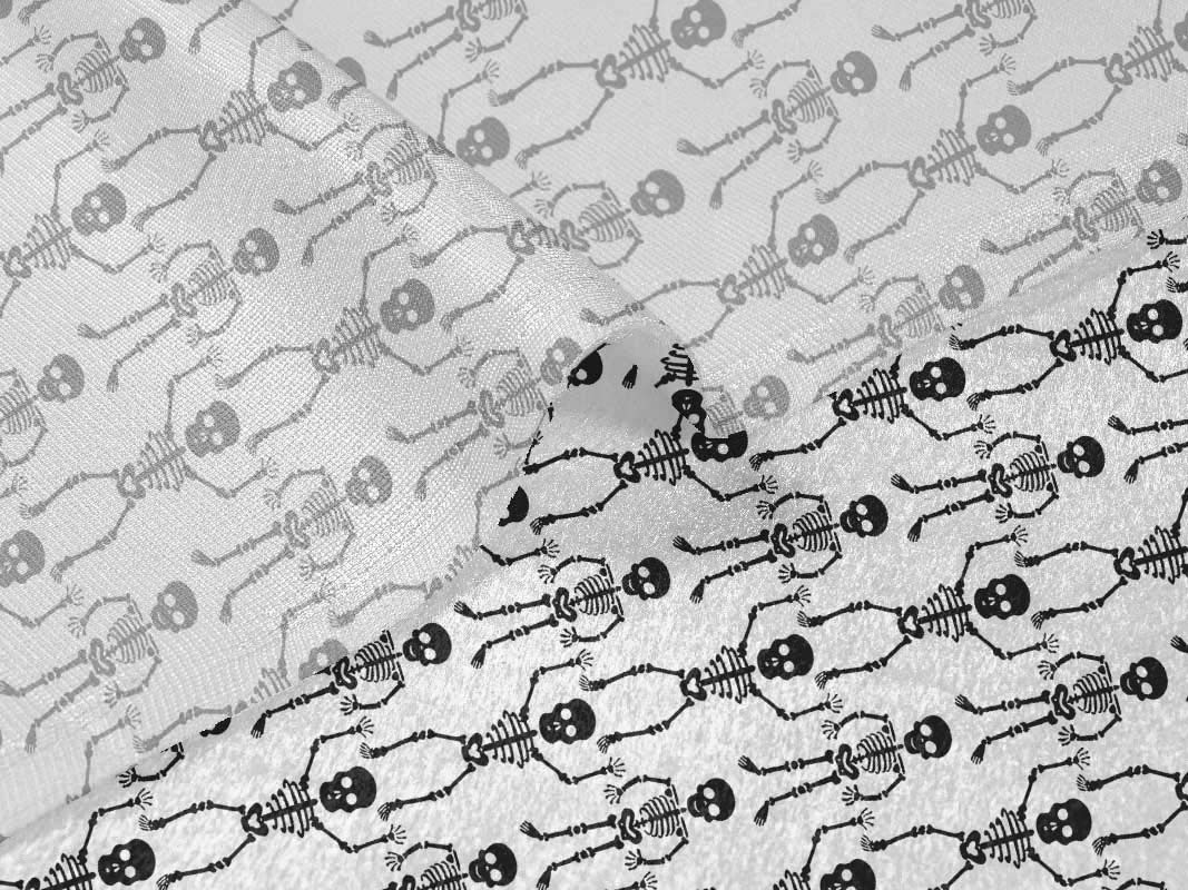 oneOone Velvet White Fabric Skull Print by The Yard - 58 Inch Wide DIY Sewing Material for Clothing, Costumes & Home Decor Projects | Premium Cotton Blend for Crafts, Quilting & Fashion Design