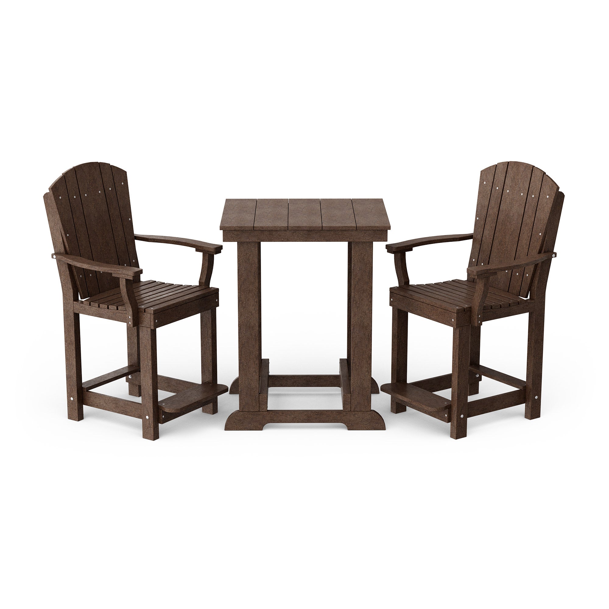 Heritage 3-Piece Patio Counter Height Bar Set - Outdoor Bistro Table & Stools for Backyard, Deck, Garden, Poolside Dining & Entertaining