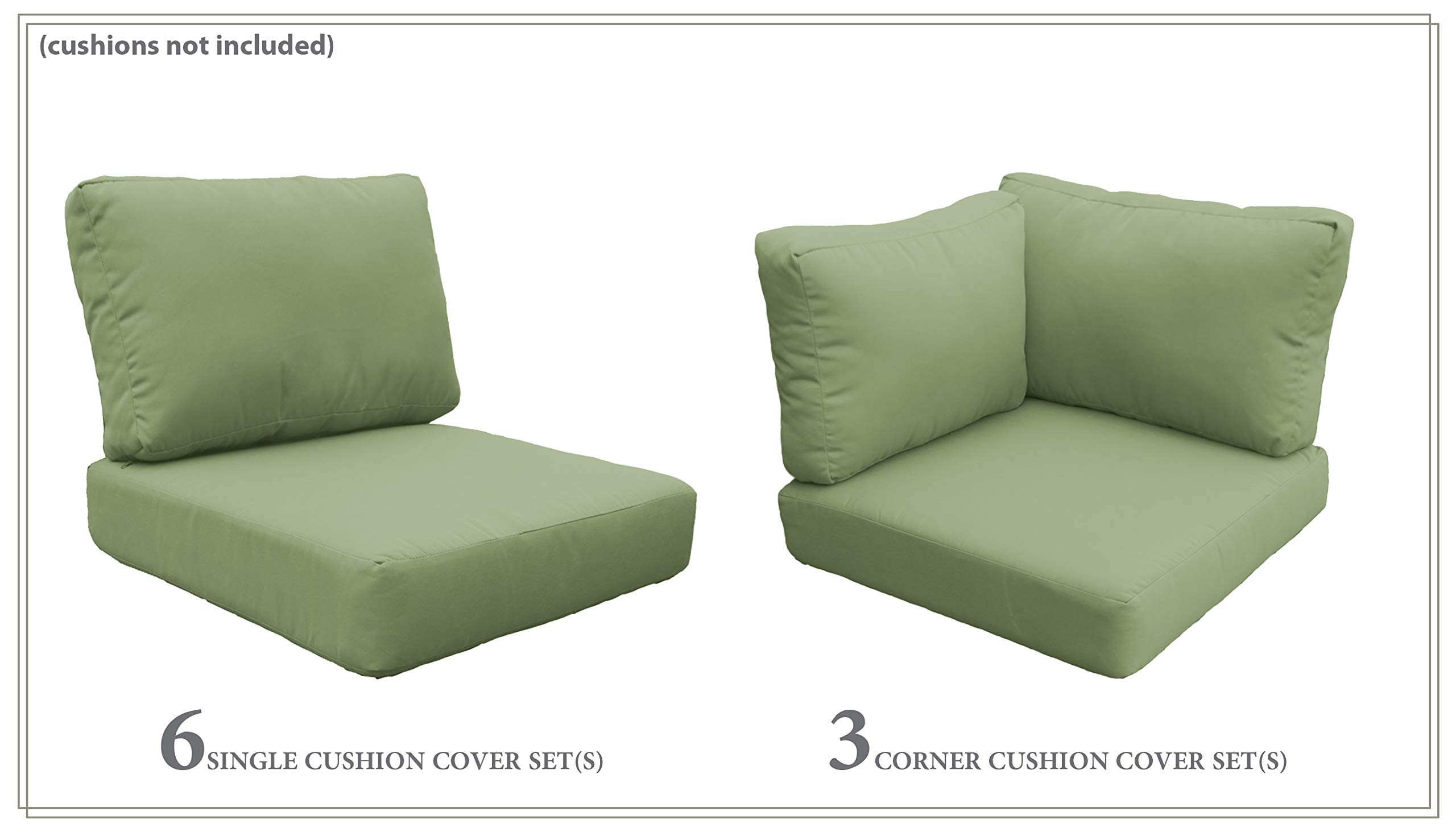 TK Classics High Back Cover Set in Cilantro Green for LAGUNA-10a Patio Furniture - Replacement Cushion Covers Only (No Cushions Included) - Perfect for Outdoor Dining & Lounge Areas