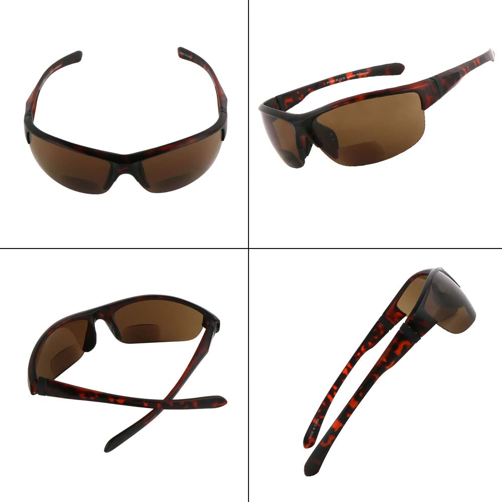 Bifocal Sunglasses for Men & Women - Polarized Wrap Around Sports Glasses for Reading & Outdoor Activities