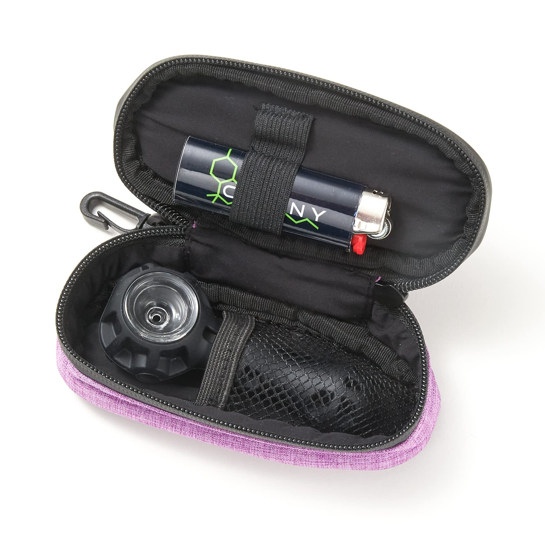 CANNY Smell Proof Travel Bag – Odor Resistant Protective Case for Tobacco Pipe & Glass Storage – Activated Carbon Lined Padded Container – Portable & Discreet for Travel, Hiking, Camping (BLACK)