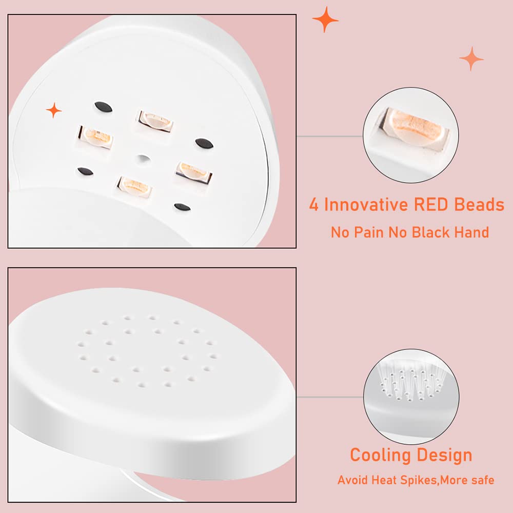 Mini UV LED Nail Lamp - Fast Drying Nail Dryer for Gel Polish, Gel Glue & Nail Strips | Portable & Easy Nail Extension Design (White) | Perfect for Home Manicures, Salon Use & Travel