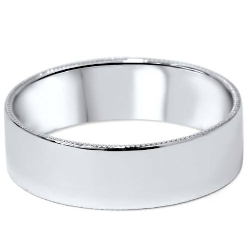 Men's 6mm High Polished Milgrain Wedding Band Ring - Classic Comfort Fit for Engagement, Anniversary & Everyday Wear