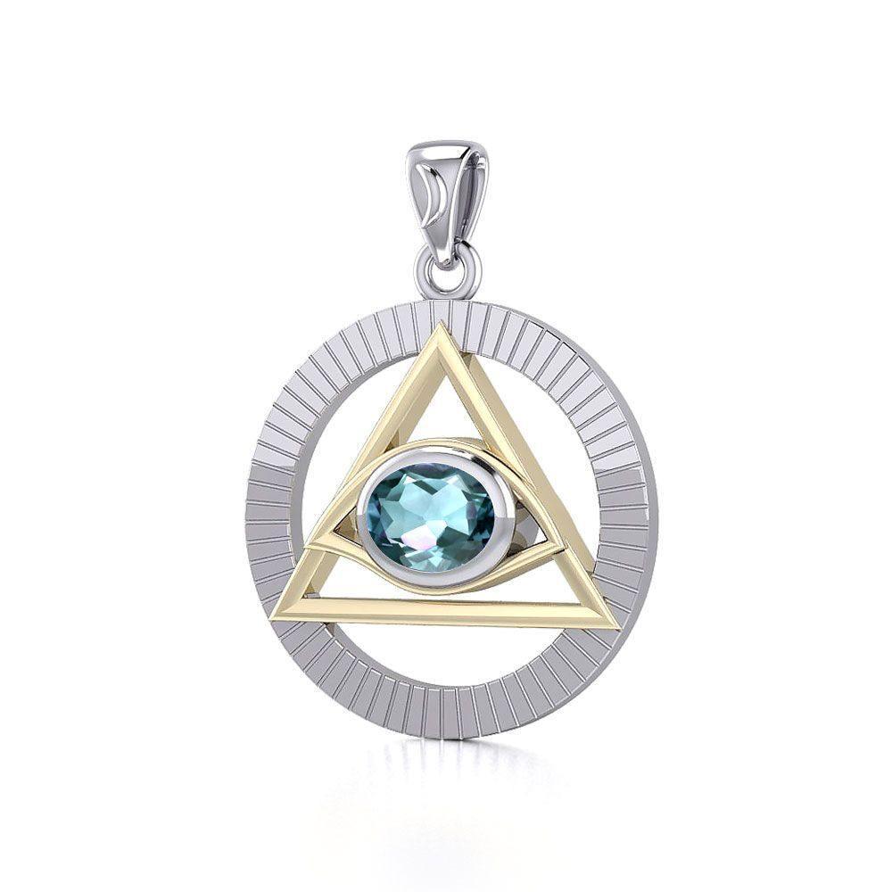 Clarity & Strength Pyramid Pendant Necklace - Sobriety Symbol Jewelry for Recovery & Meditation (MPD5297) | Perfect for AA Meetings, Spiritual Healing & Mindful Gifting