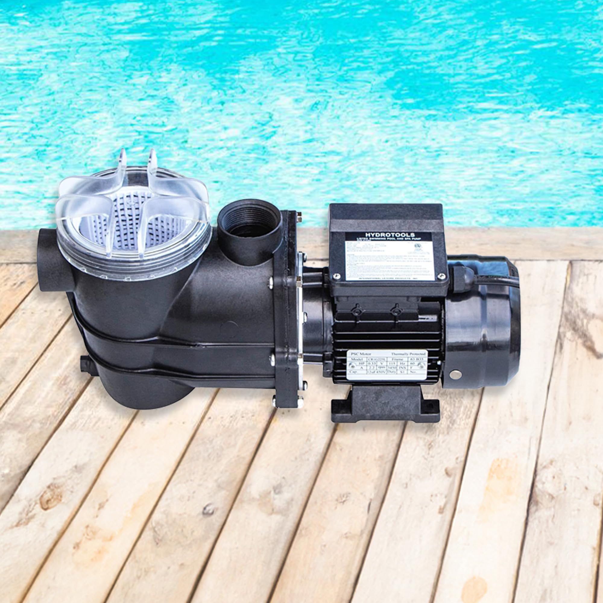 SWIMLINE HYDROTOOLS 0.45 HP Above Ground Pool Pump | 2400 GPH Vertical Discharge Filter Pump with Strainer Basket | 115V Single Speed Quiet Operation DOE Certified | Perfect for Backyard Swimming Pools and Spa Maintenance