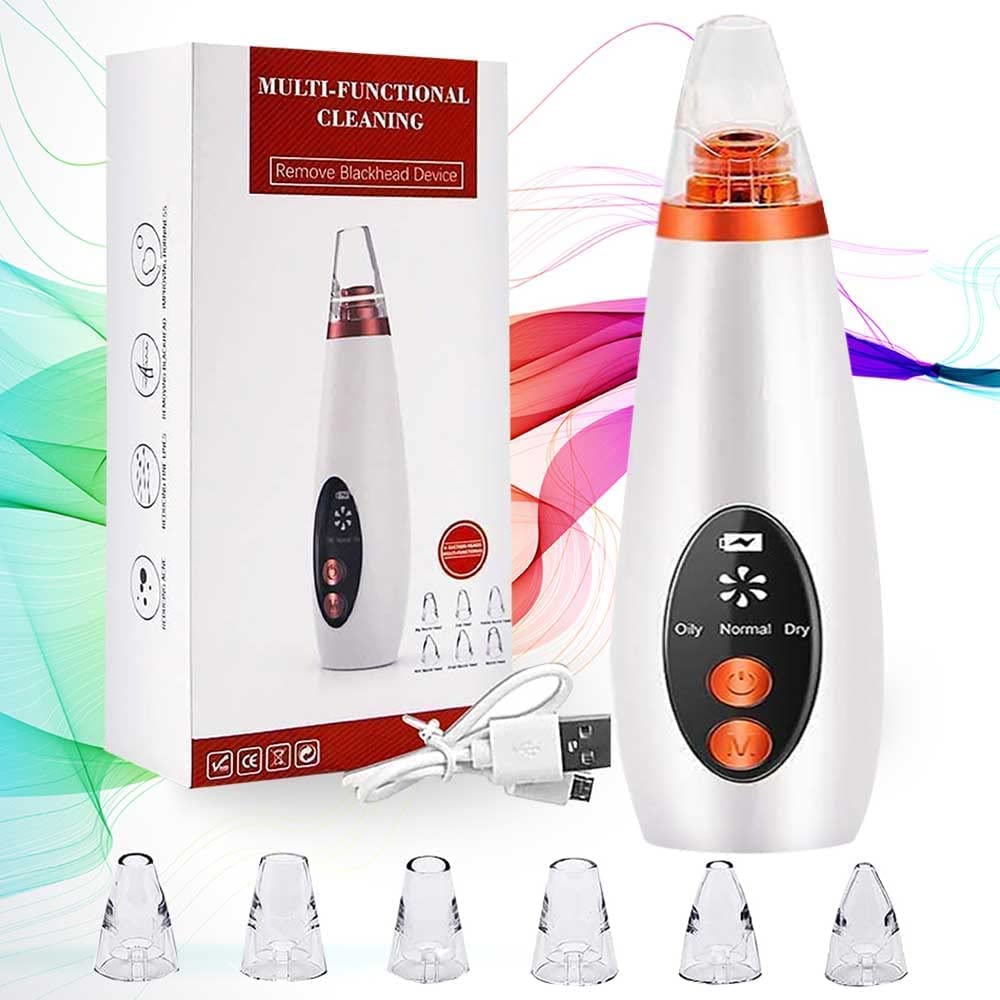 6-in-1 Blackhead Remover Vacuum - Pore Cleaner for Acne & Skin Care | Home Spa Device for Men & Women