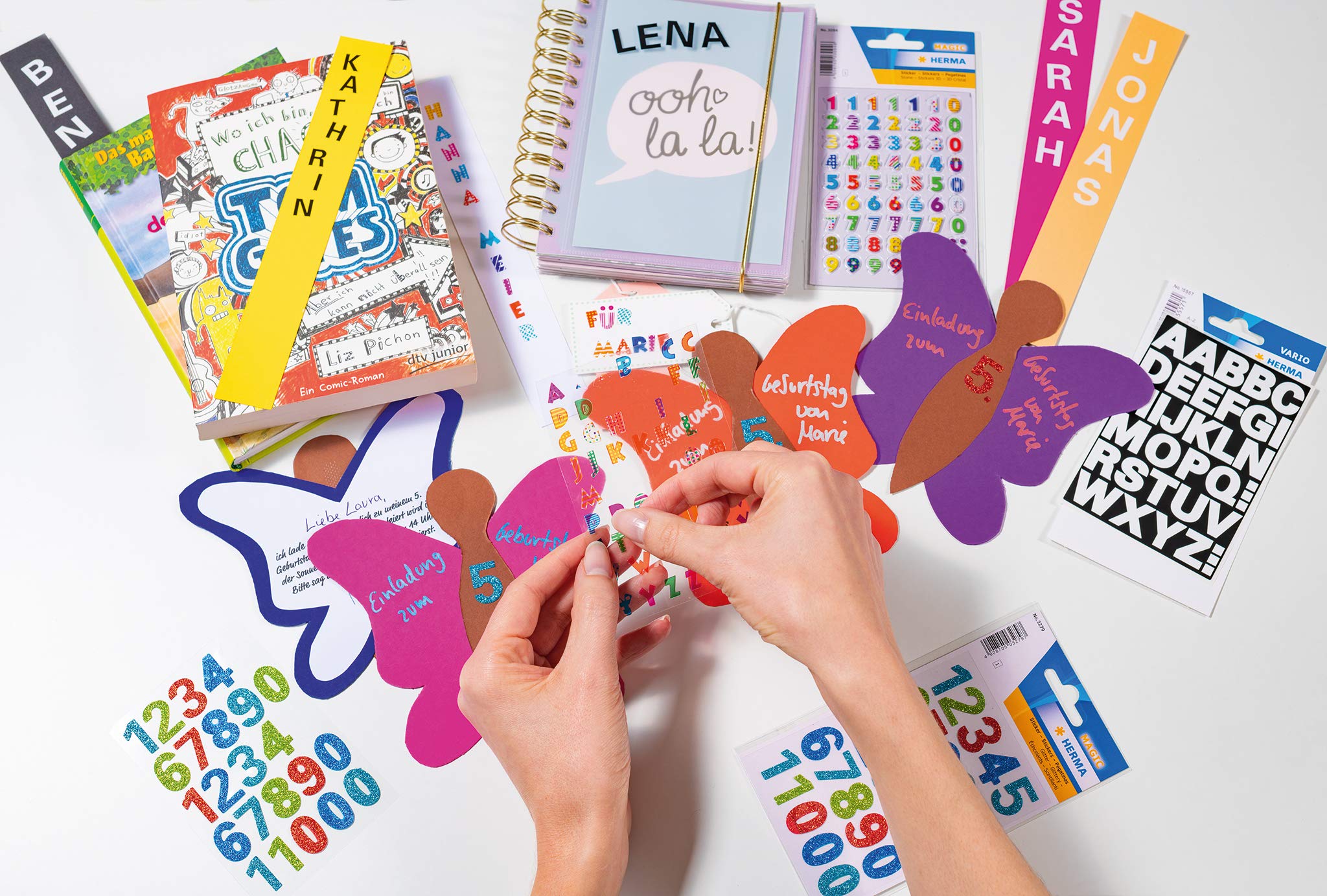 Hermas Alphabet Letter Stickers A-Z with Funny Faces - Self-Adhesive Paper Stickers for Scrapbooking, DIY Crafts, and Kids' School Projects - Perfect for Journals, Planners, and Classroom Decorations