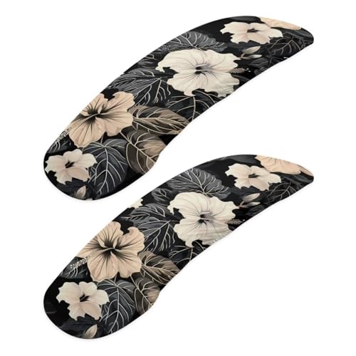 Hibiscus - Black and Beige
