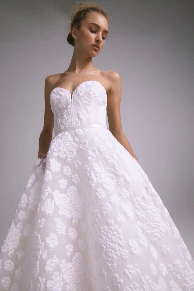 Amsale Devon Wedding Dress Size 10 - Elegant A-Line Gown for Bridesmaids & Formal Events