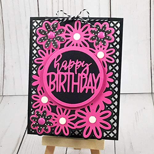 Floral Happy Birthday DIY Craft Die Set for A2 Cards | Handmade Greeting Card Making Supplies | Perfect for Scrapbooking, Invitations & Paper Crafts