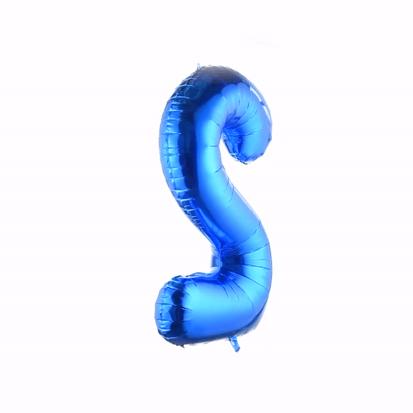 Balloonify Blue Mylar Number 2 Balloon - 40 Inch Large Foil Balloon for Birthday Parties, Baby Showers & Celebrations (1 Count Box)