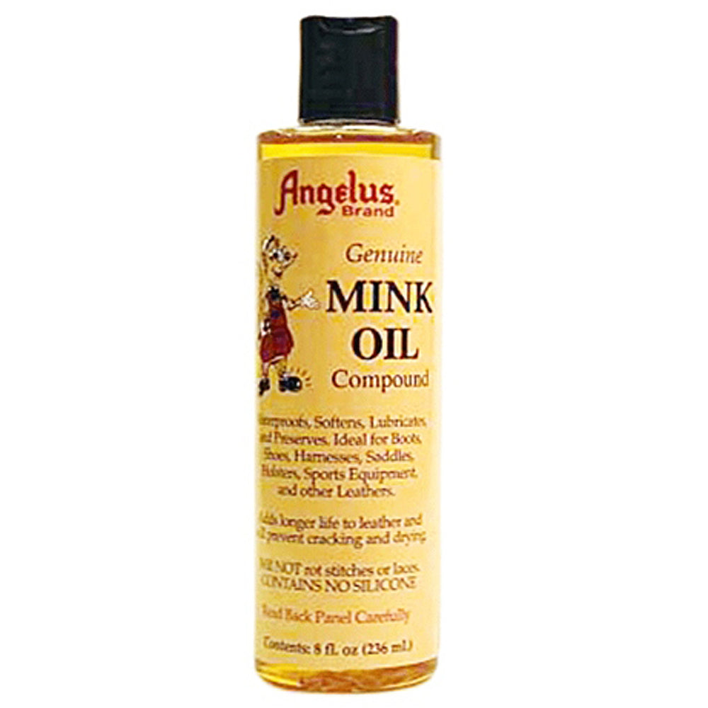 8 Oz Angelus Genuine Leather Mink Oil Liquid Conditioner - Premium Leather Care for Boots, Shoes, Bags & Jackets - Restores & Protects Leather Goods