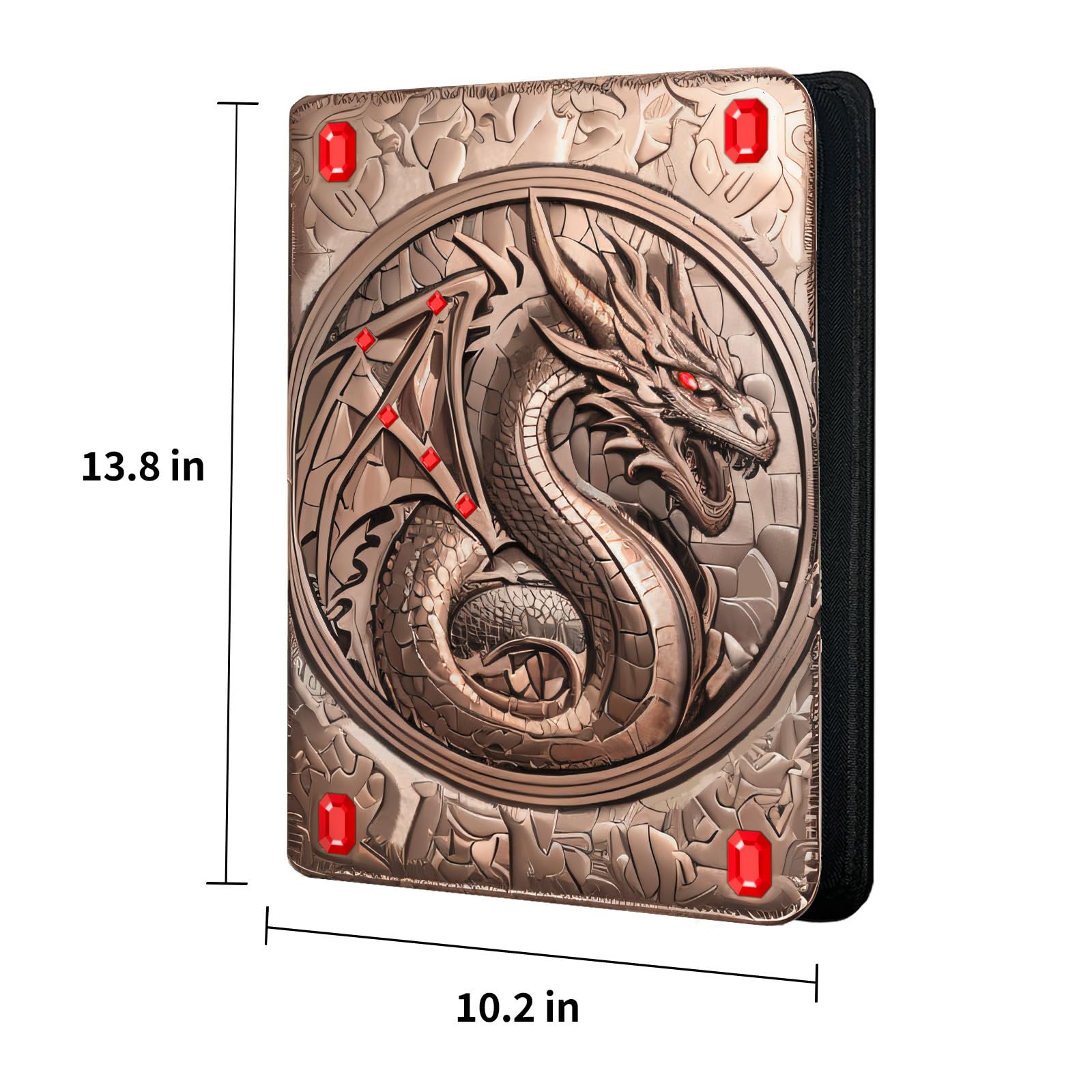 360 Pocket Card Binder - 9 Pocket Trading Card Holder with Durable Bronze Finish | Perfect for Pokemon, MTG, and Sports Card Collectors & Organizers