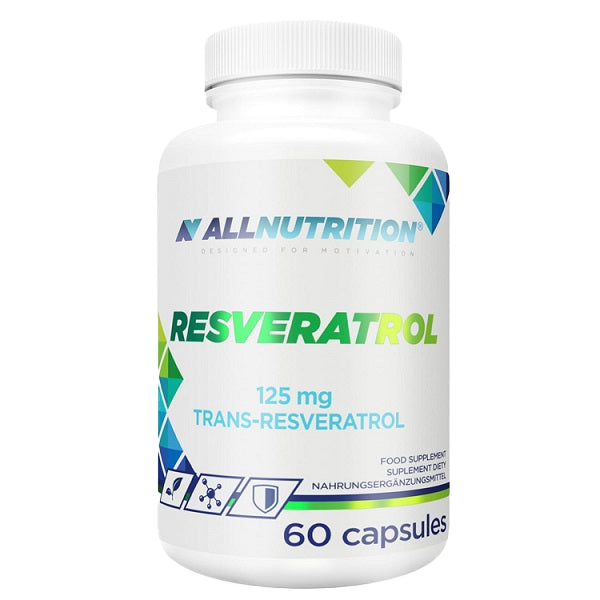 Allnutrition Resveratrol 125mg - 60 Capsules | Premium Antioxidant Supplement for Heart Health & Anti-Aging | Supports Cellular Health & Longevity - Perfect for Daily Wellness Routine & Active Lifestyle