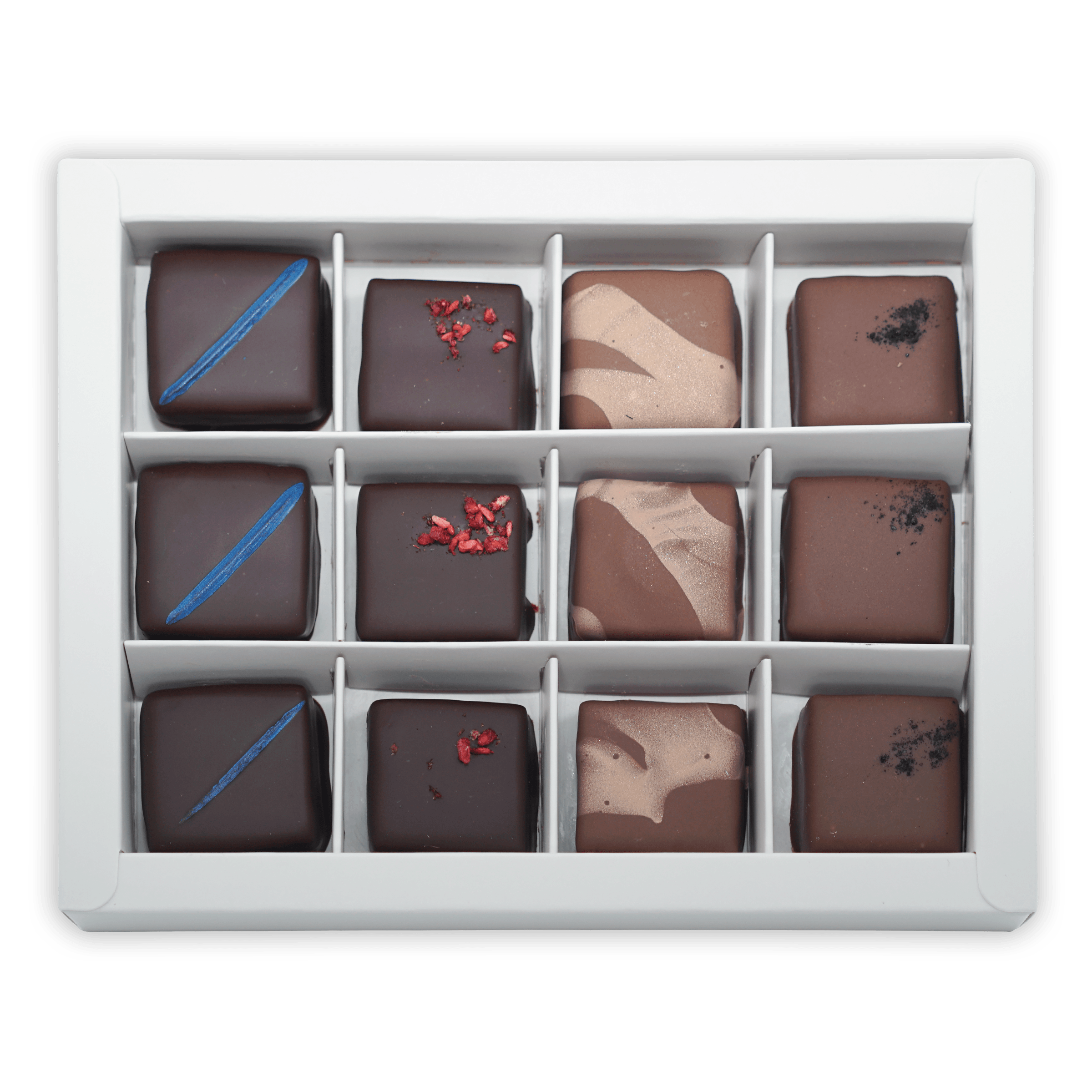 Delicious Chocolate Covered Caramel Candy Assortment - 12 Piece Gourmet Gift Box for Holidays, Parties & Sweet Treat Lovers
