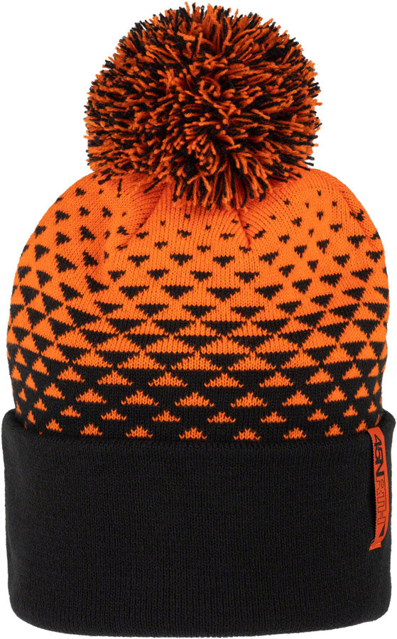 45NRTH Last Light Pom Hat - Warm Winter Beanie for Men & Women, Orange/Black, One Size - Perfect for Skiing, Snowboarding & Outdoor Activities