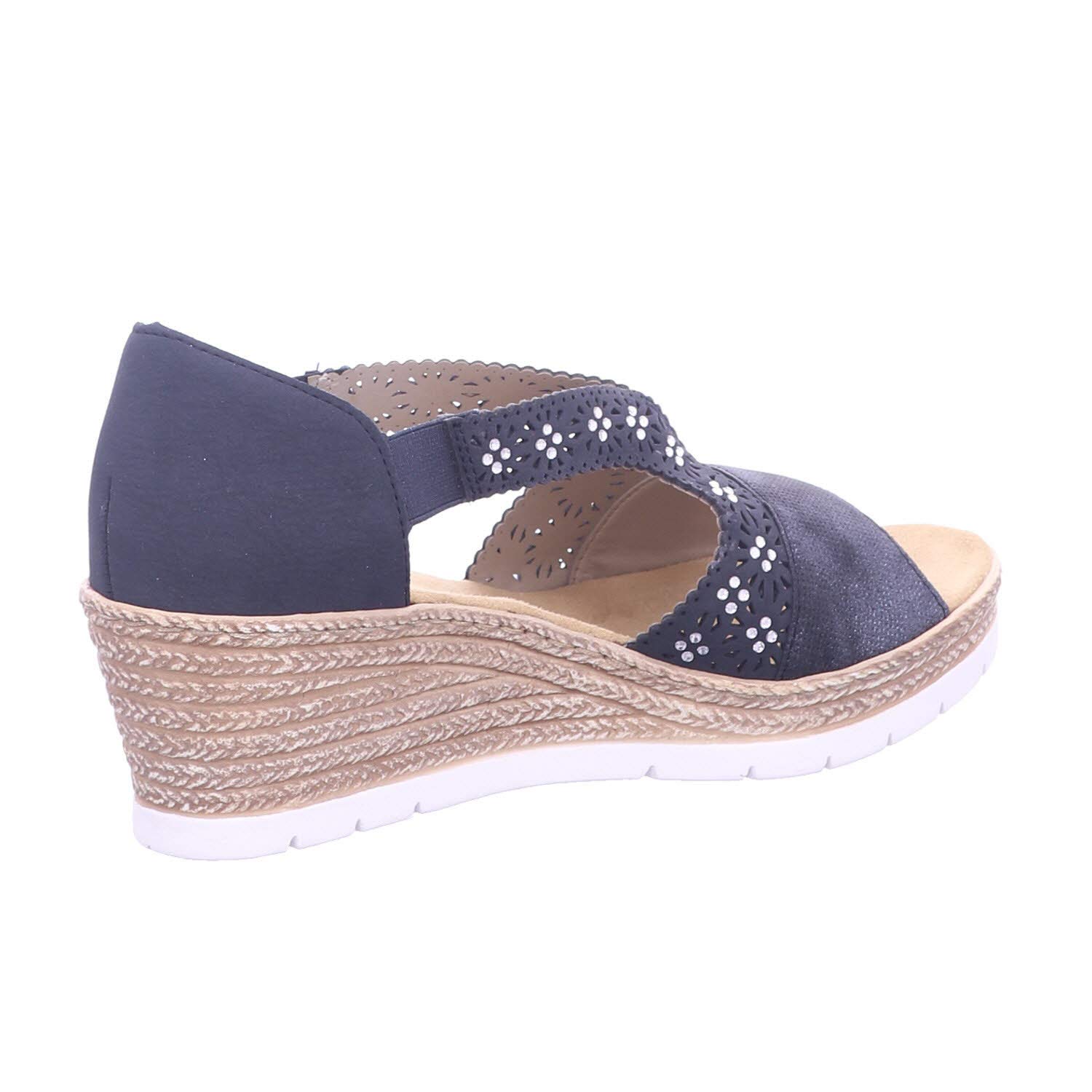 Rieker Women's Closed Toe Sandals - Comfortable Brown & Night Blue Casual Shoes for Walking & Travel | Size 14 | Perfect for Summer Outings, Beach Vacations & Everyday Wear