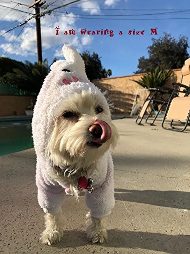Petparty® Adorable Bunny Halloween Dog Costume - Soft Hoodie Jumpsuit & Warm Coat for Small Medium Large Dogs - Perfect for Halloween Parties, Christmas Photos & Winter Outfits